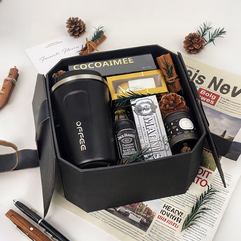 送伴郎黑色八角礼盒伴手礼高级礼盒