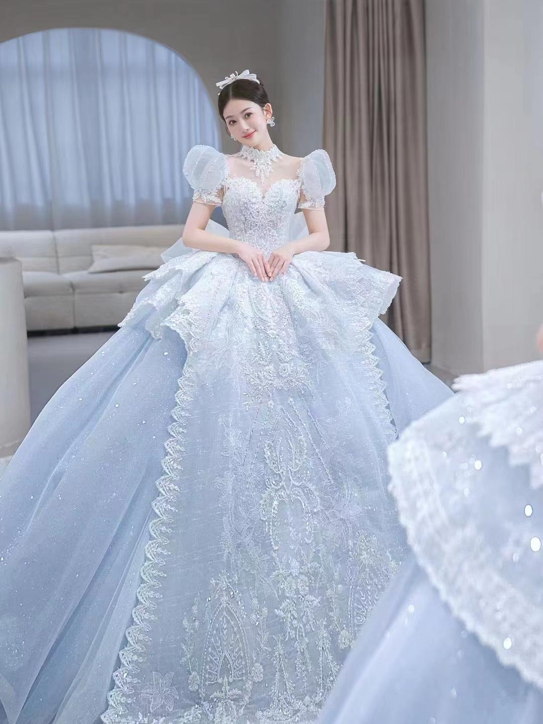 公主嫁衣—蓝色在逃公主婚纱