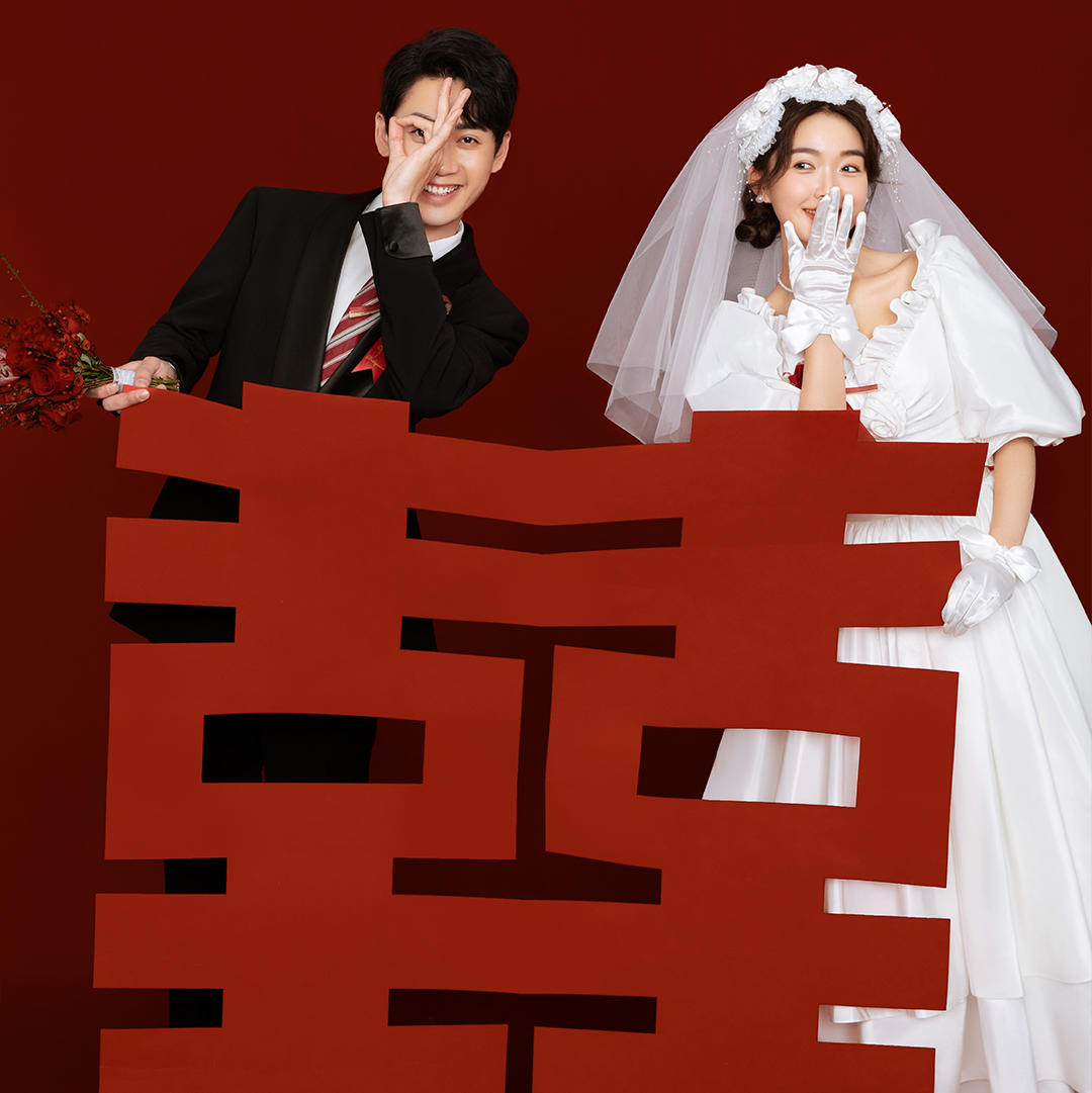 轻复古红底喜嫁婚纱照/年代感满满/喜嫁系列婚纱照
