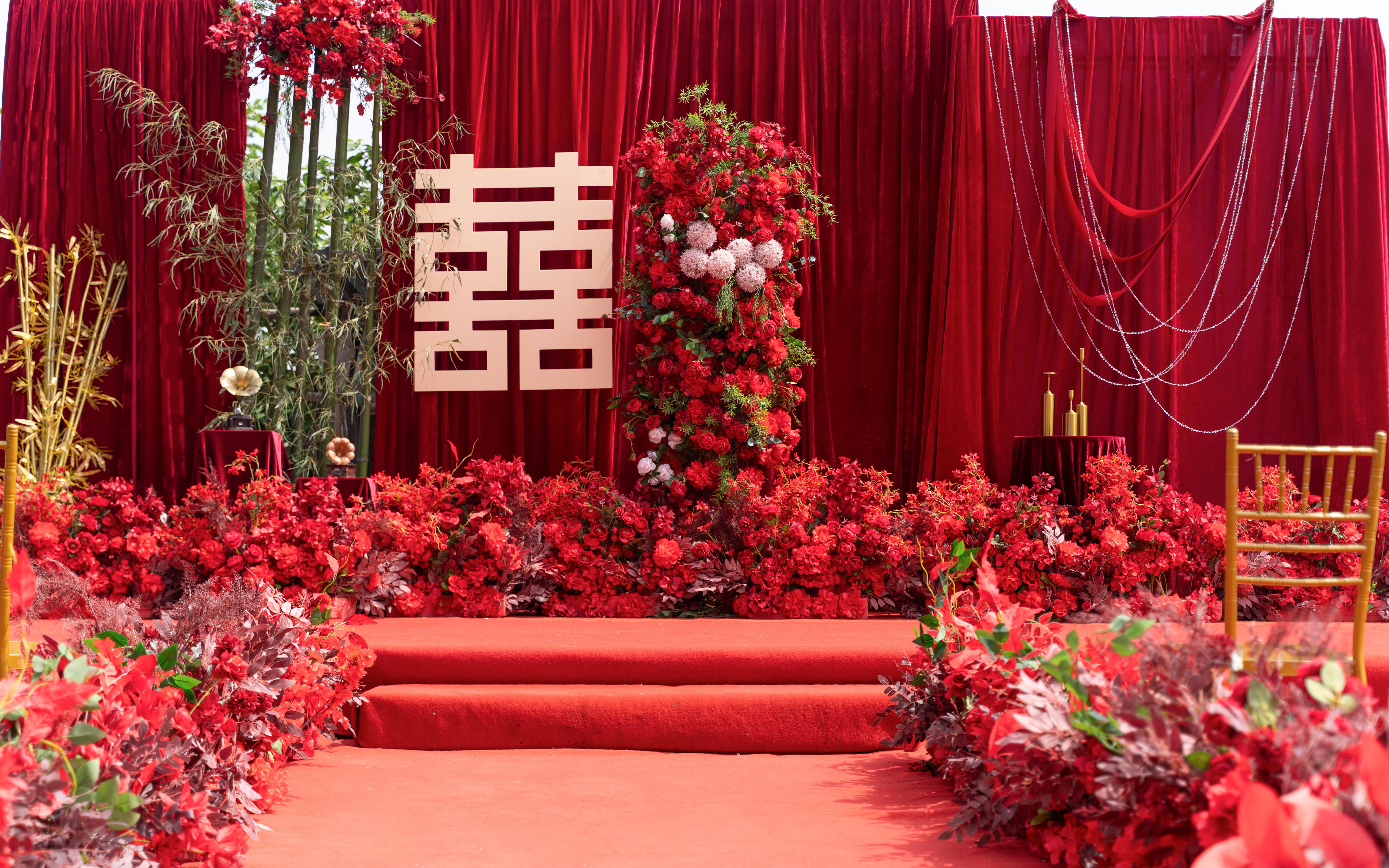 虎城农村坝坝宴红色乡村风婚礼