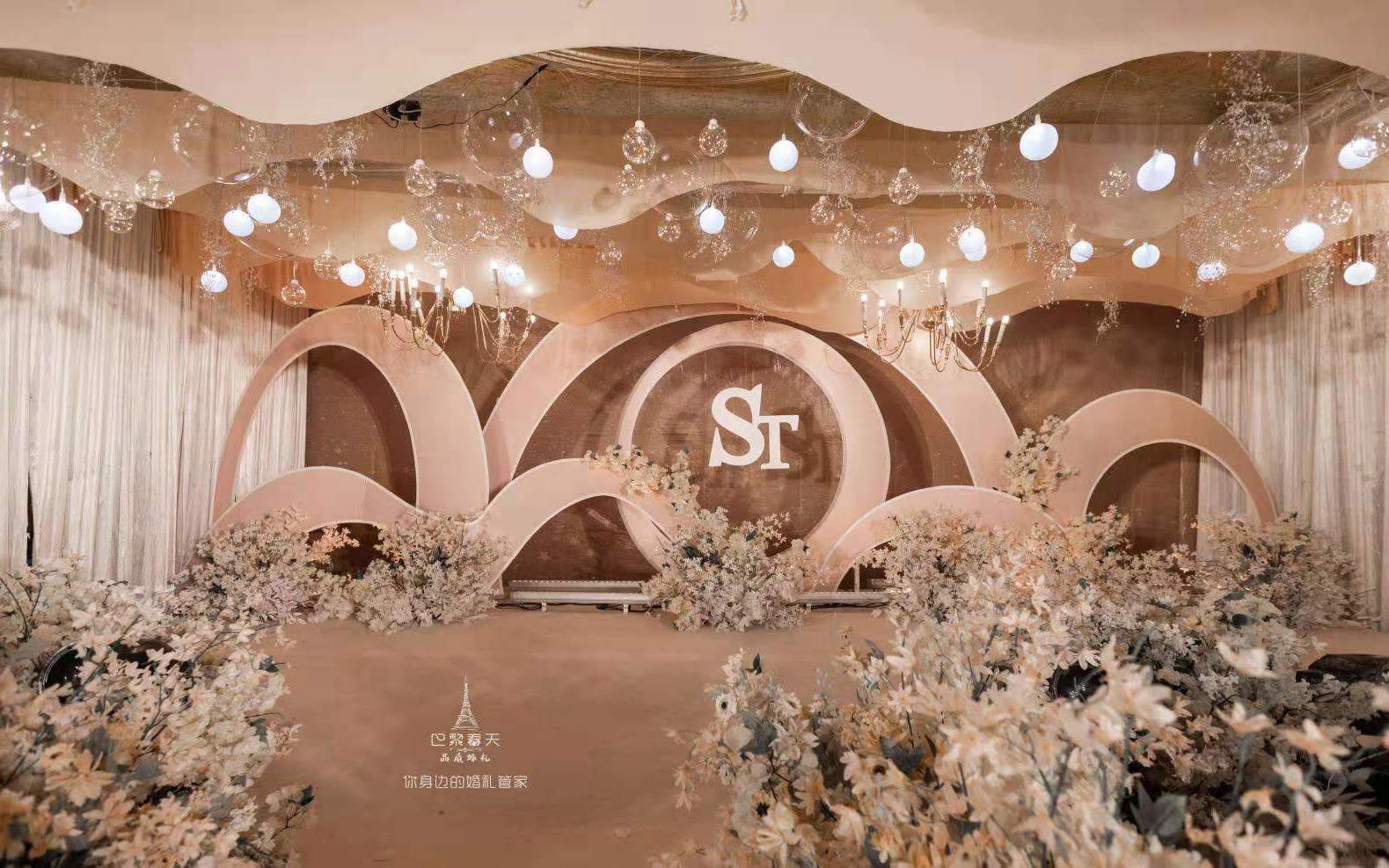 仪陇花园香槟色大气婚礼