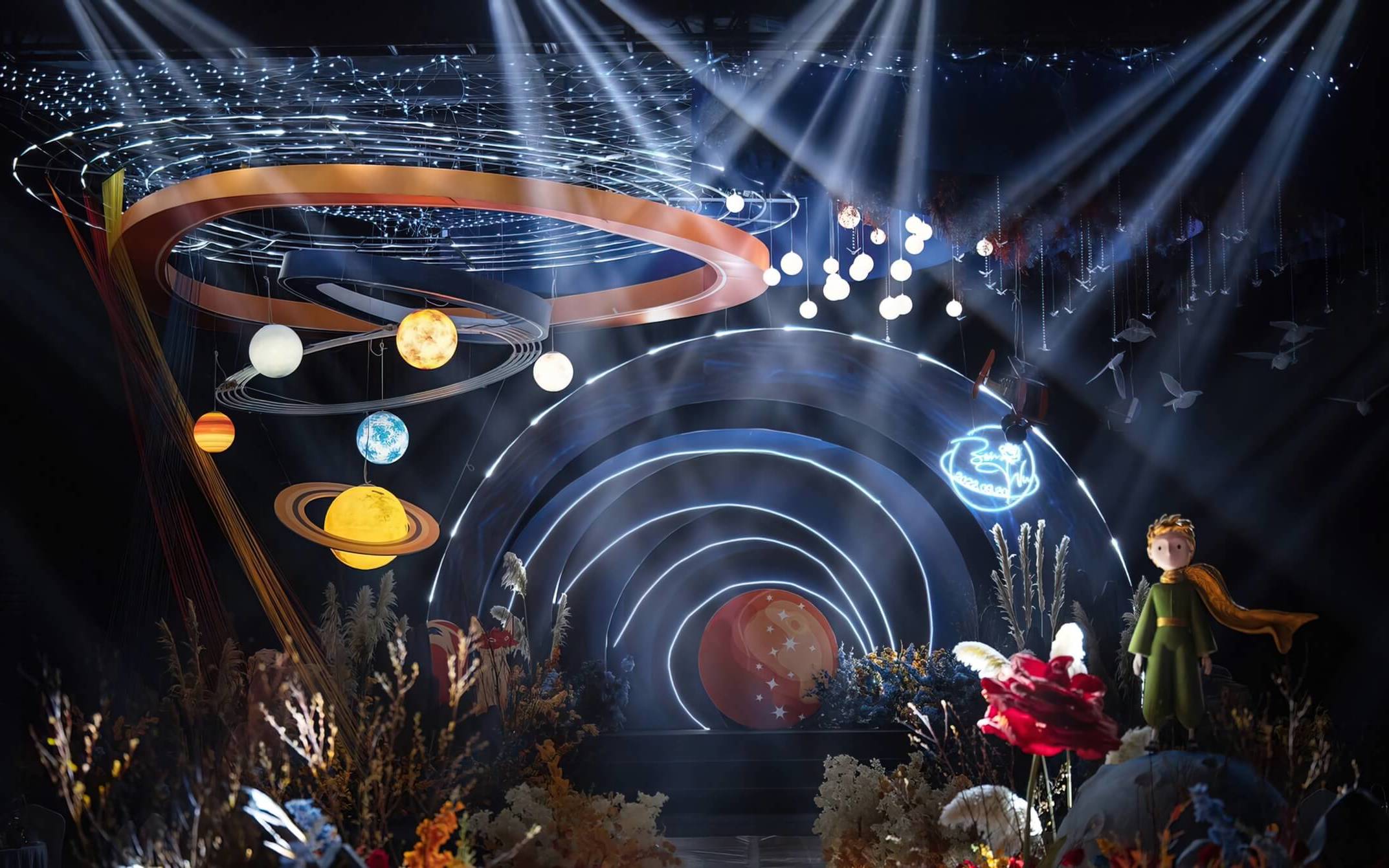 蓝色星空小王子主题婚礼