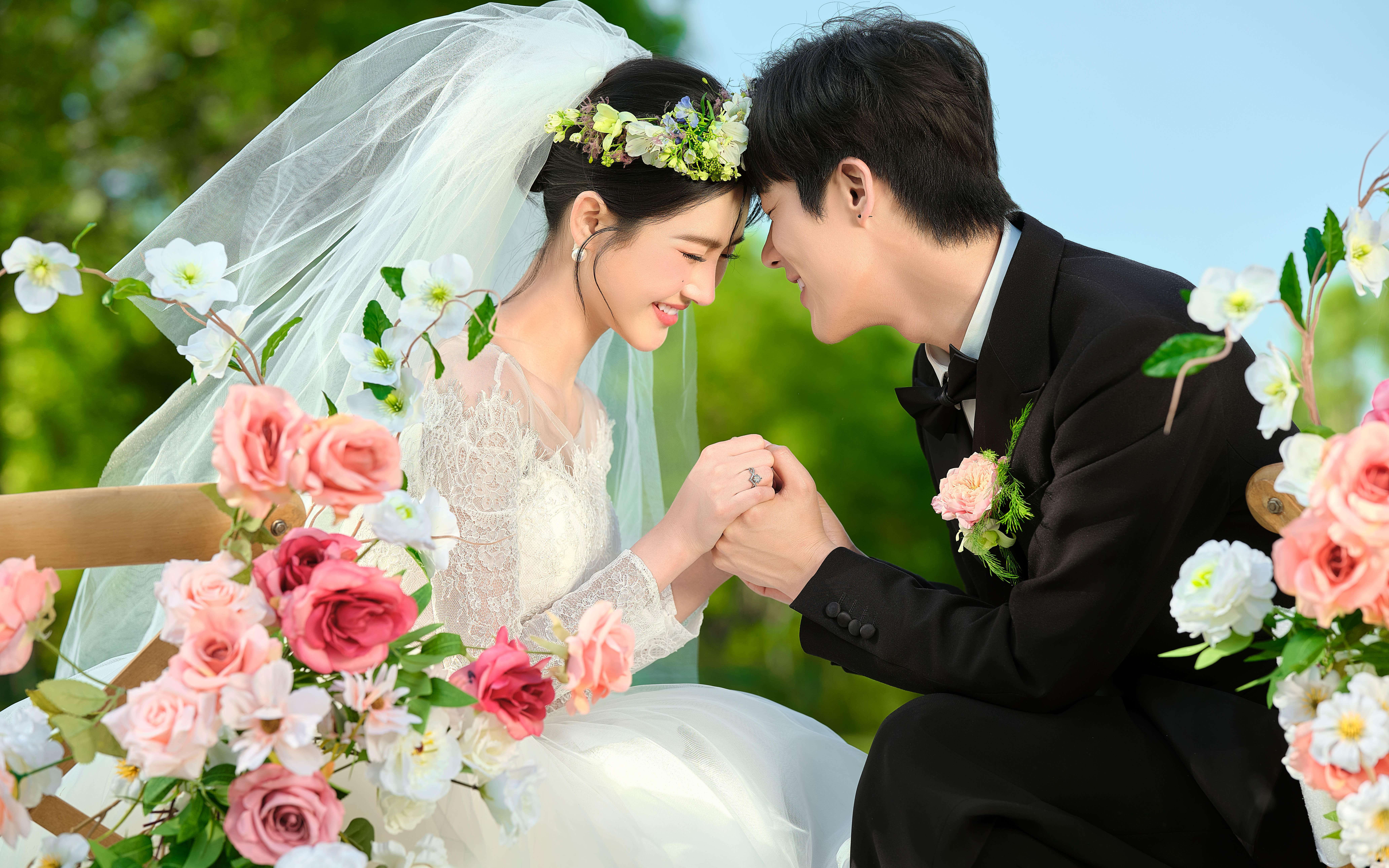 森系草坪婚纱照
