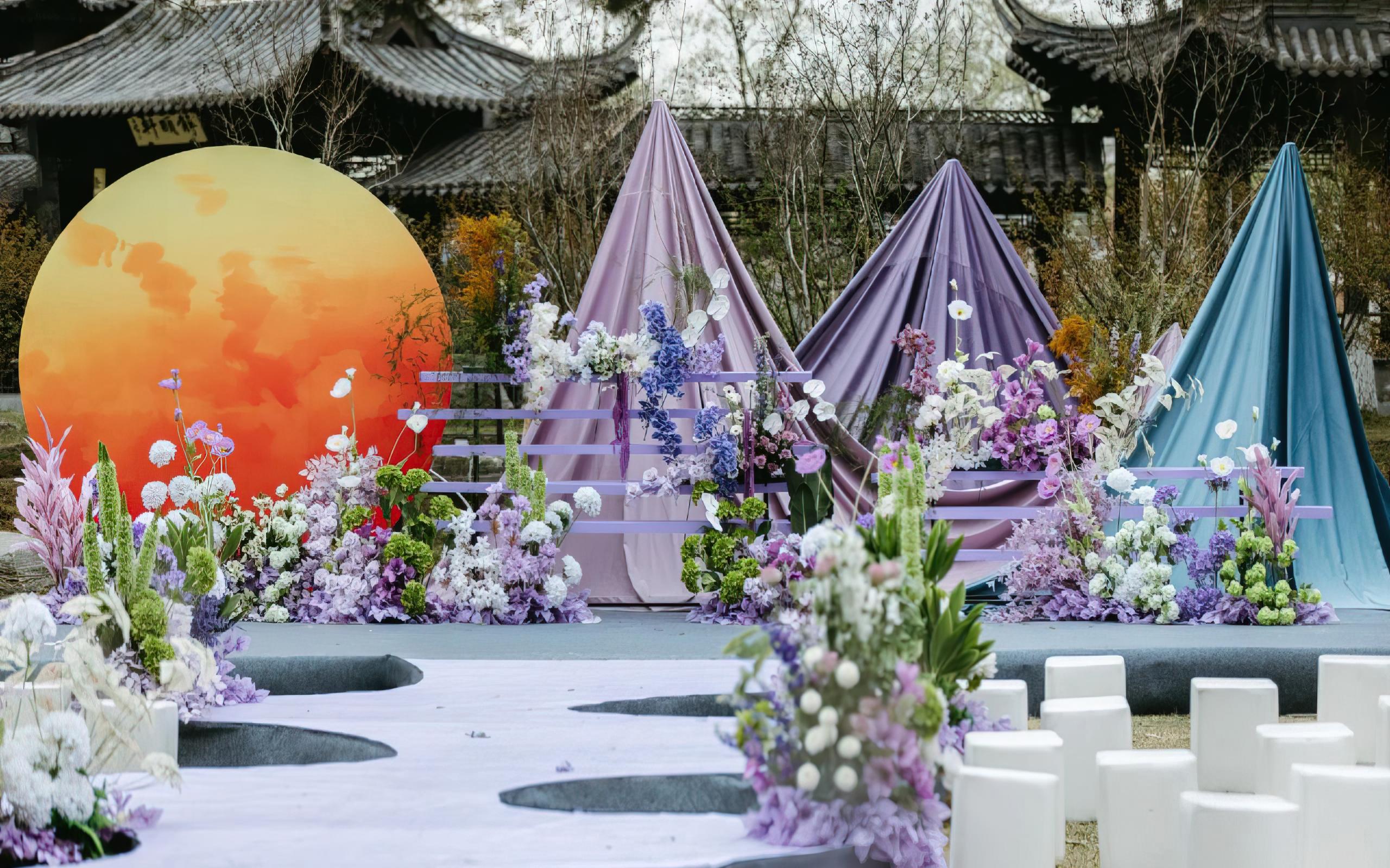 谁设计的？把 “落日山河” 塞进婚礼现场了