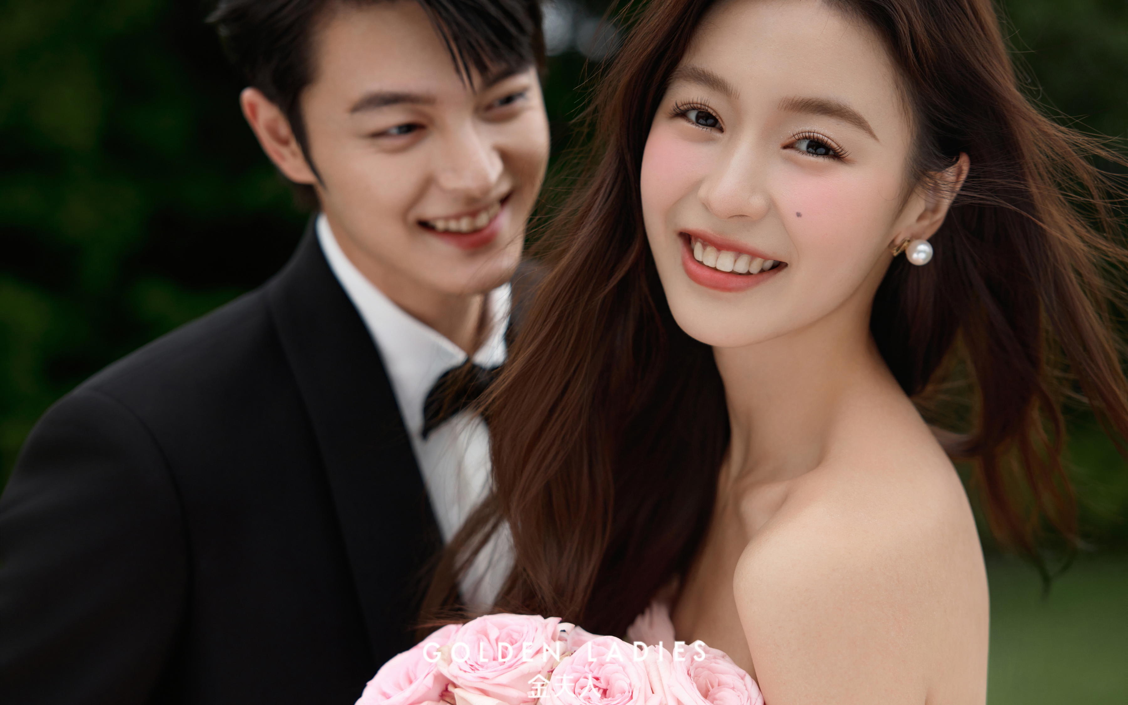 ??少女感爆棚的粉色森系婚紗照