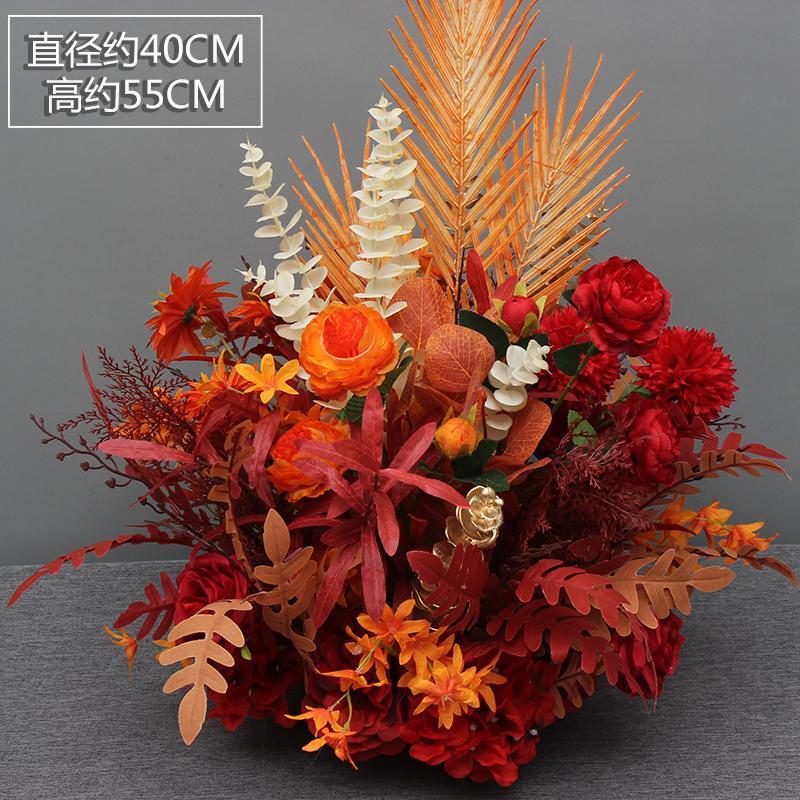 新款婚庆仿真花尤加利盆花路引花舞台花