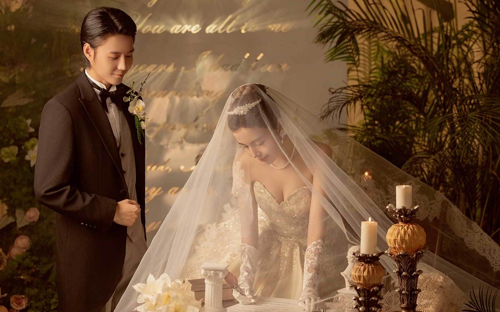 复古婚纱照丨我们在蜡烛下宣读爱情誓言