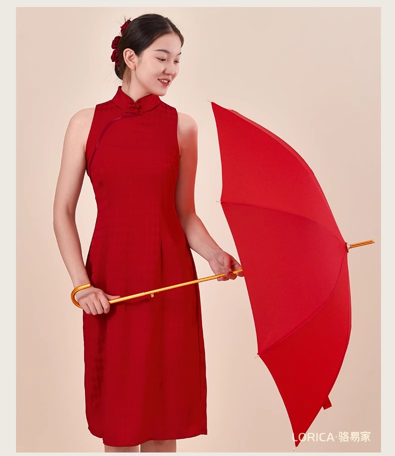 骆易家结婚红伞陪嫁红雨伞
