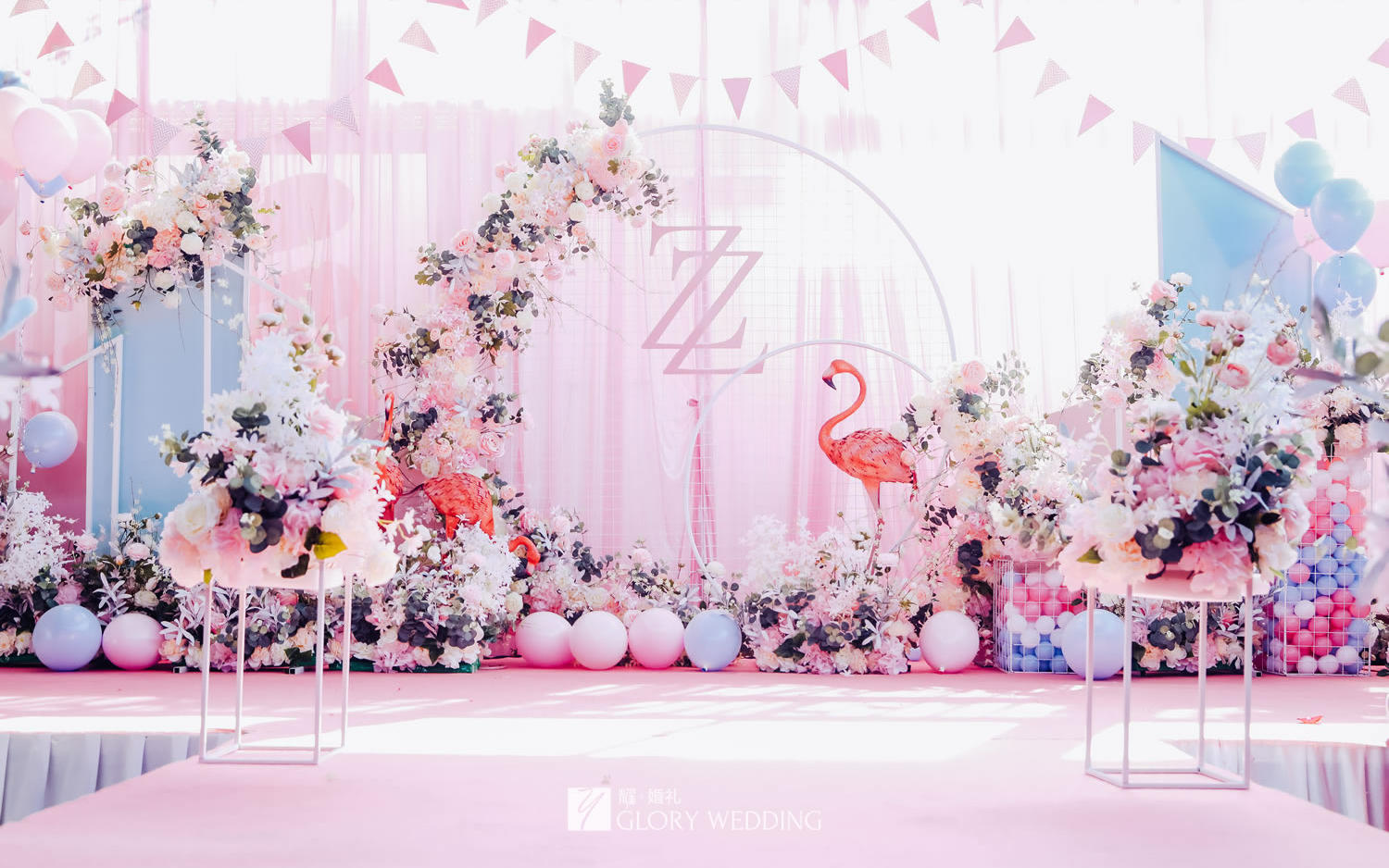 【耀婚礼】恋夏（室内粉色蓝色火烈鸟森系婚礼）
