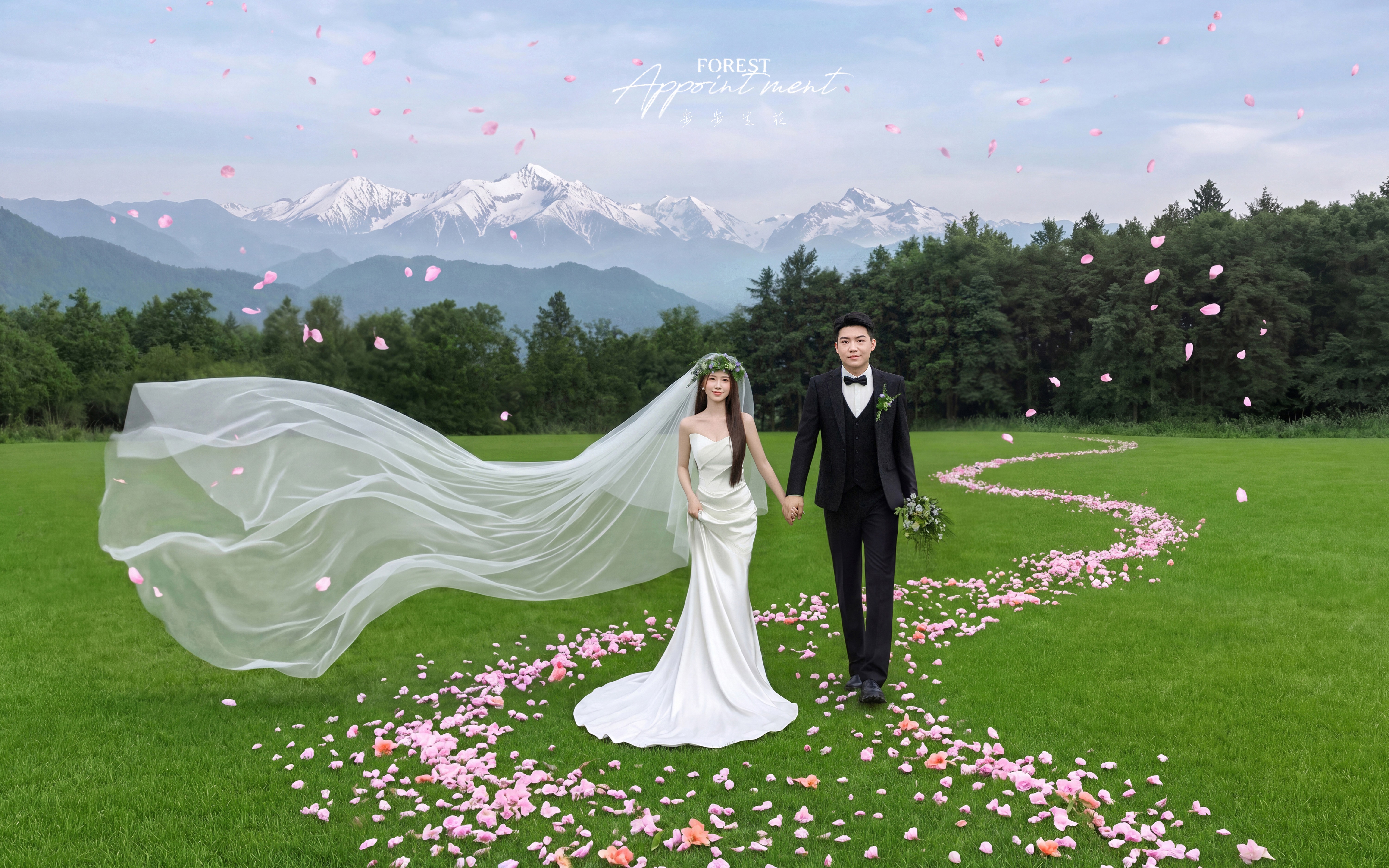 步步生花🌸超有仪式感的草坪婚纱照🍃
