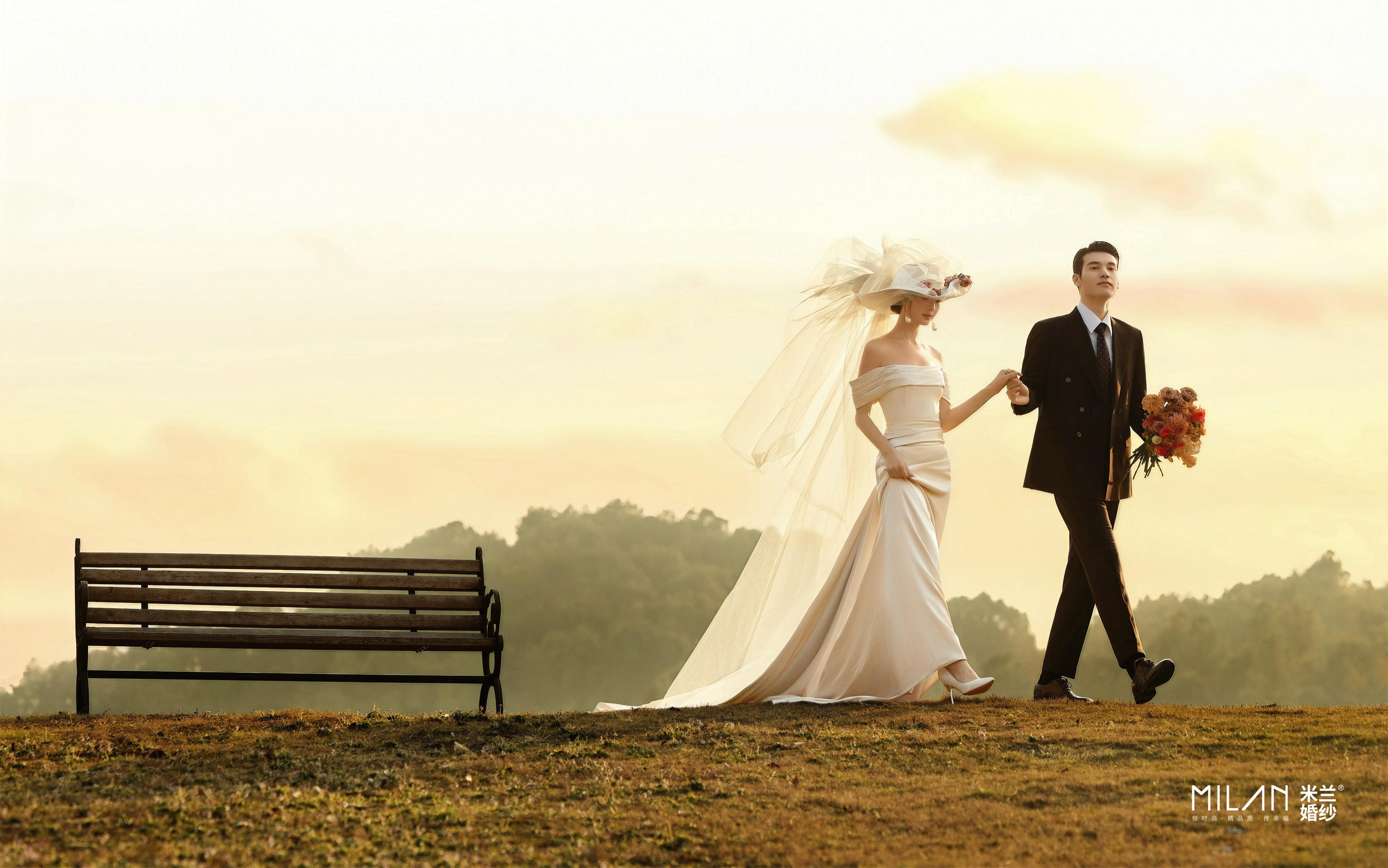 被法式草坪婚紗照美暈！溫柔到骨子里