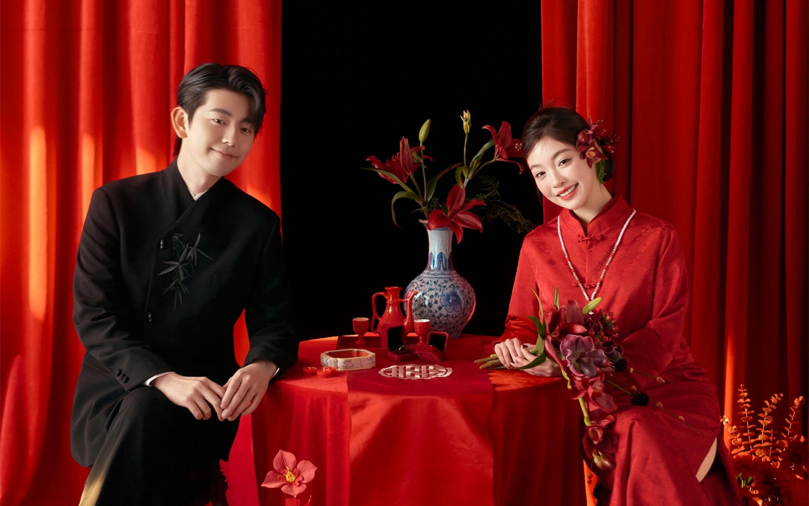 新中式婚紗照｜紅簾輕垂，是祖?zhèn)鞯奶?、刻骨的??