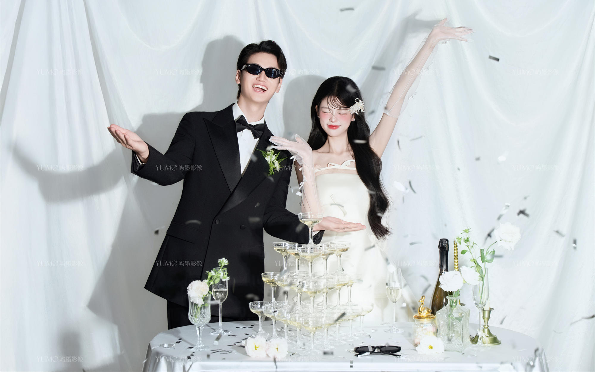 韩系婚纱照玩出法式香槟甜！仪式感拉满