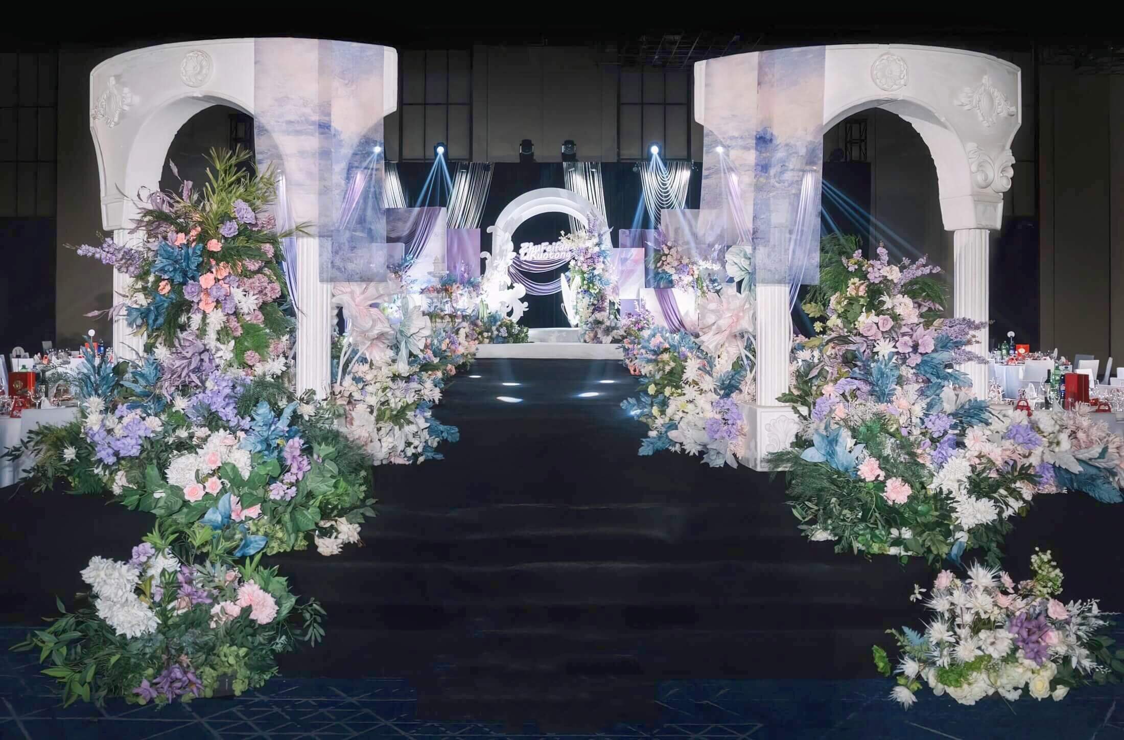 紫色莫奈花园主题婚礼