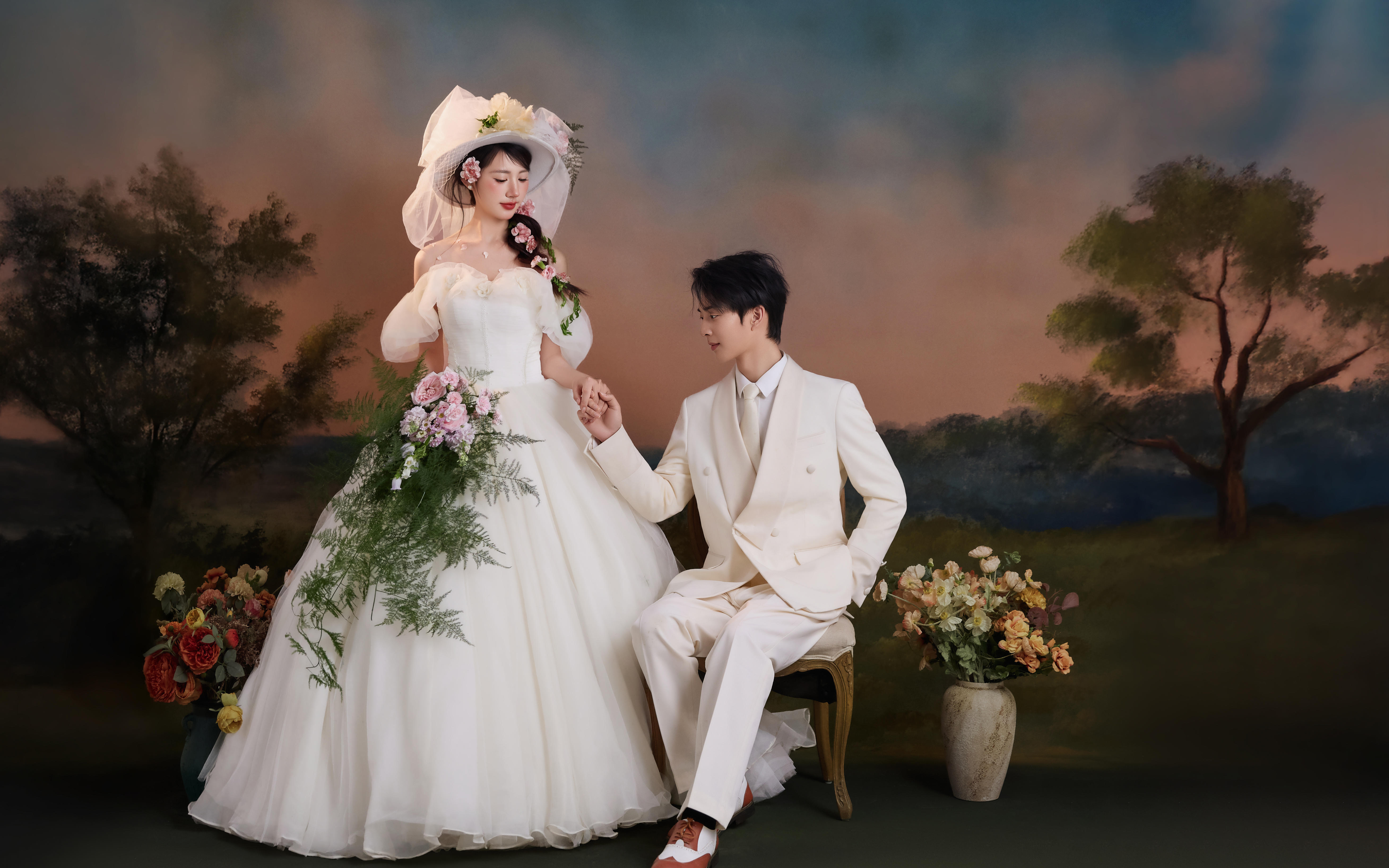 驚艷了時光的復古油畫婚紗照