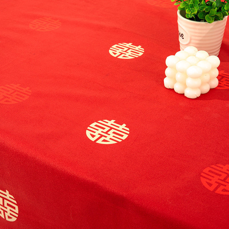 多尺寸 桌布结婚红布餐桌茶几长方形台布盖布婚庆