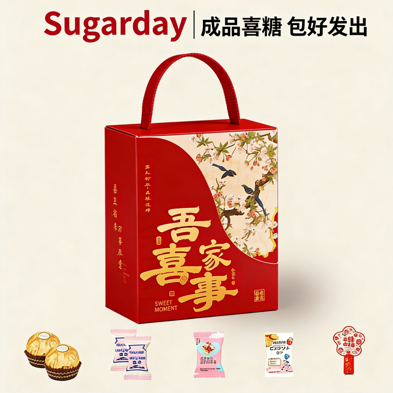 包好发货 成品喜糖中国风 喜糖+喜糖盒【成品喜糖不支持退换】