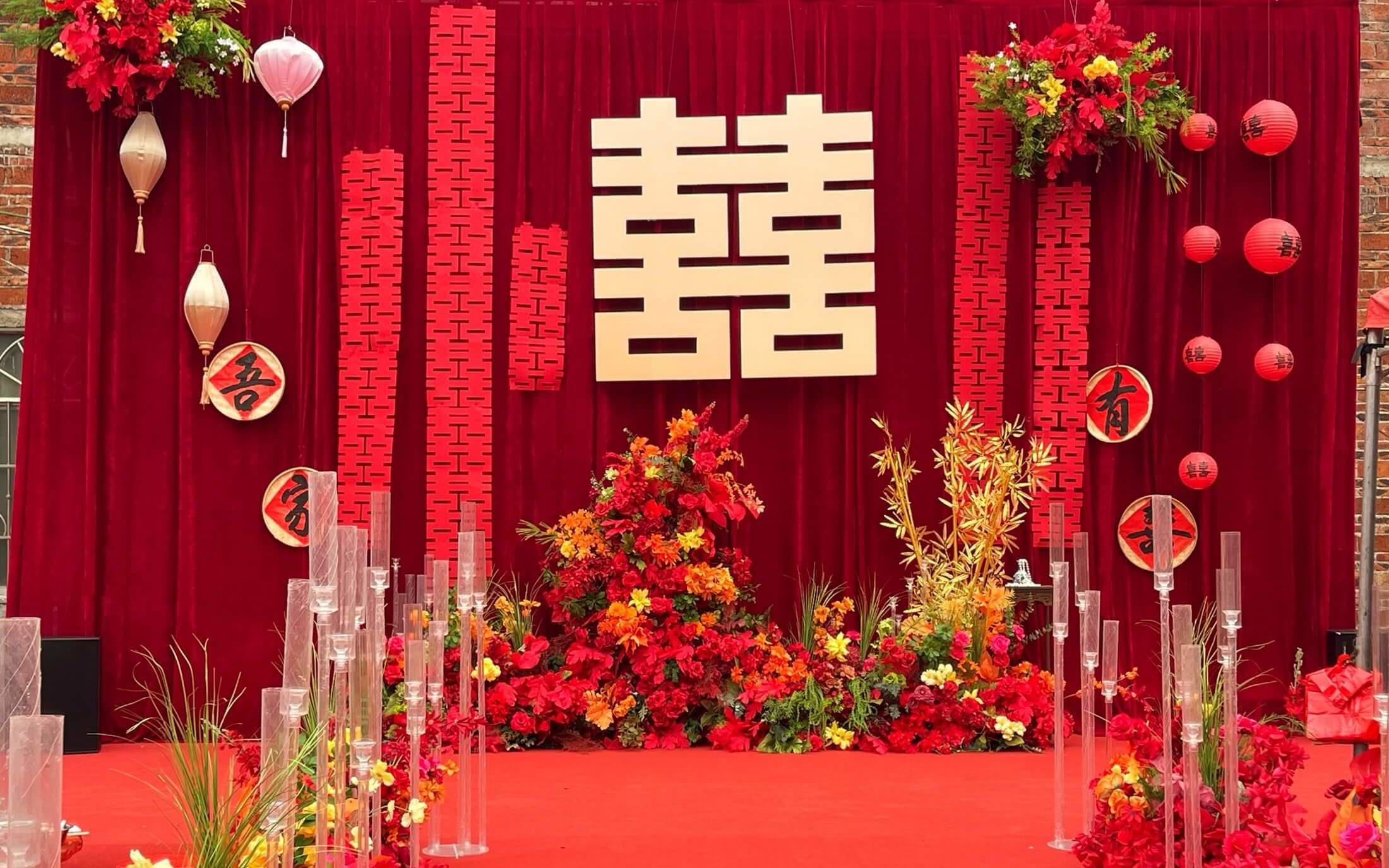 【美卡婚禮】戶外庭院紅色系小預(yù)算農(nóng)村布置