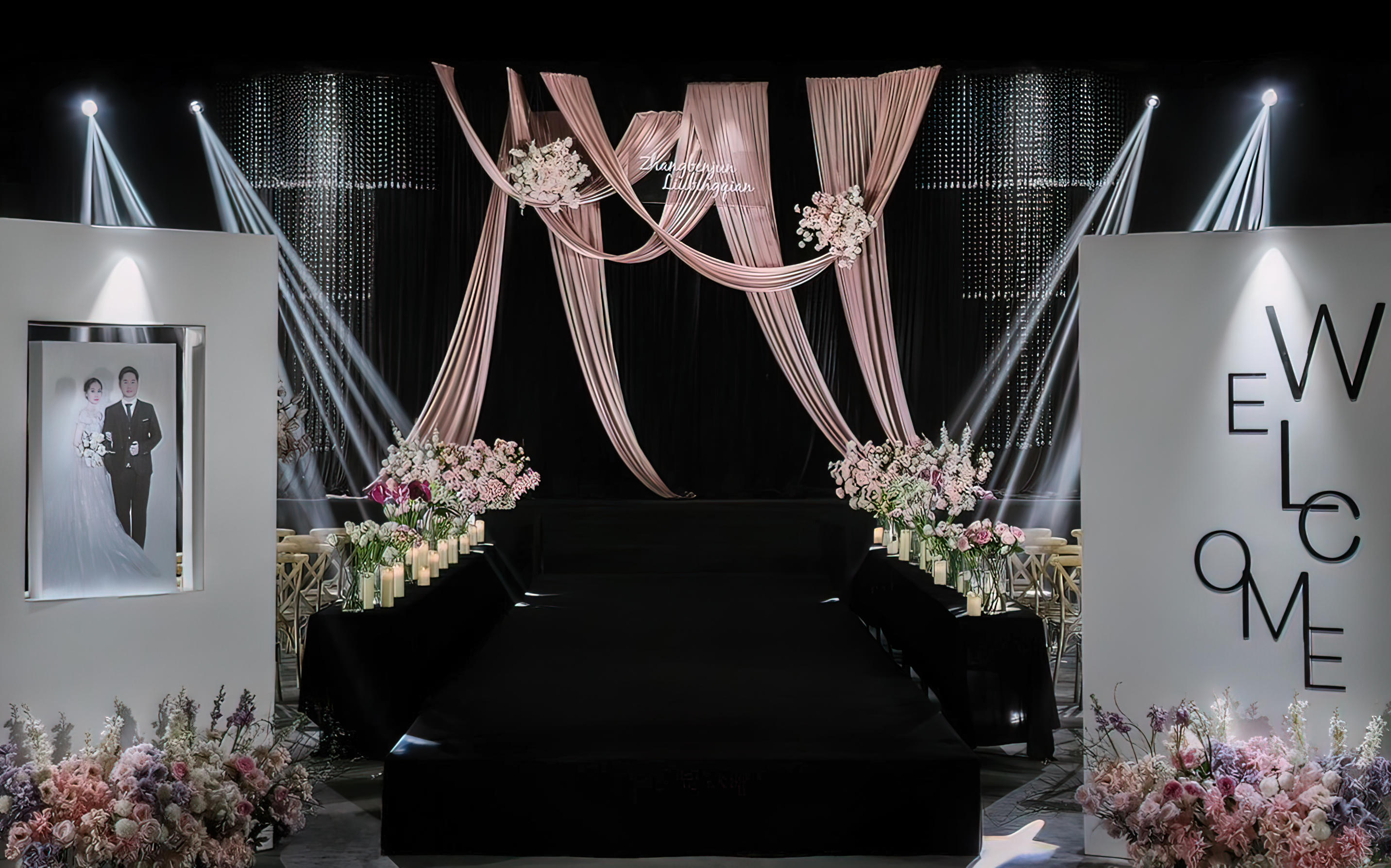 豆沙粉布幔韓系婚禮