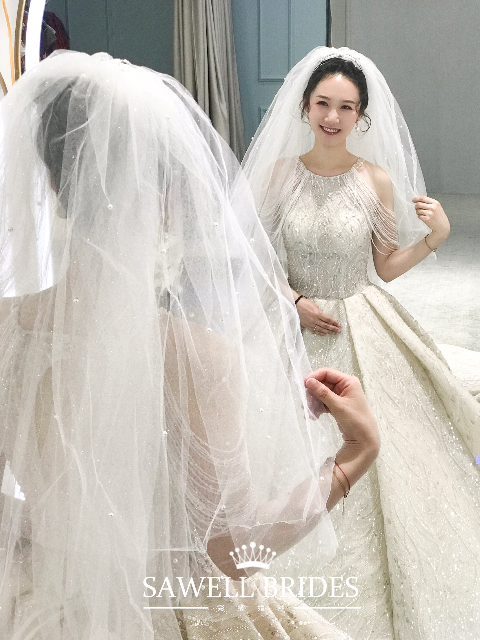 彩缘婚纱超值3套婚纱套选 送伴娘服