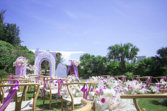 婚礼~小众韩式草坪粉紫白色婚礼