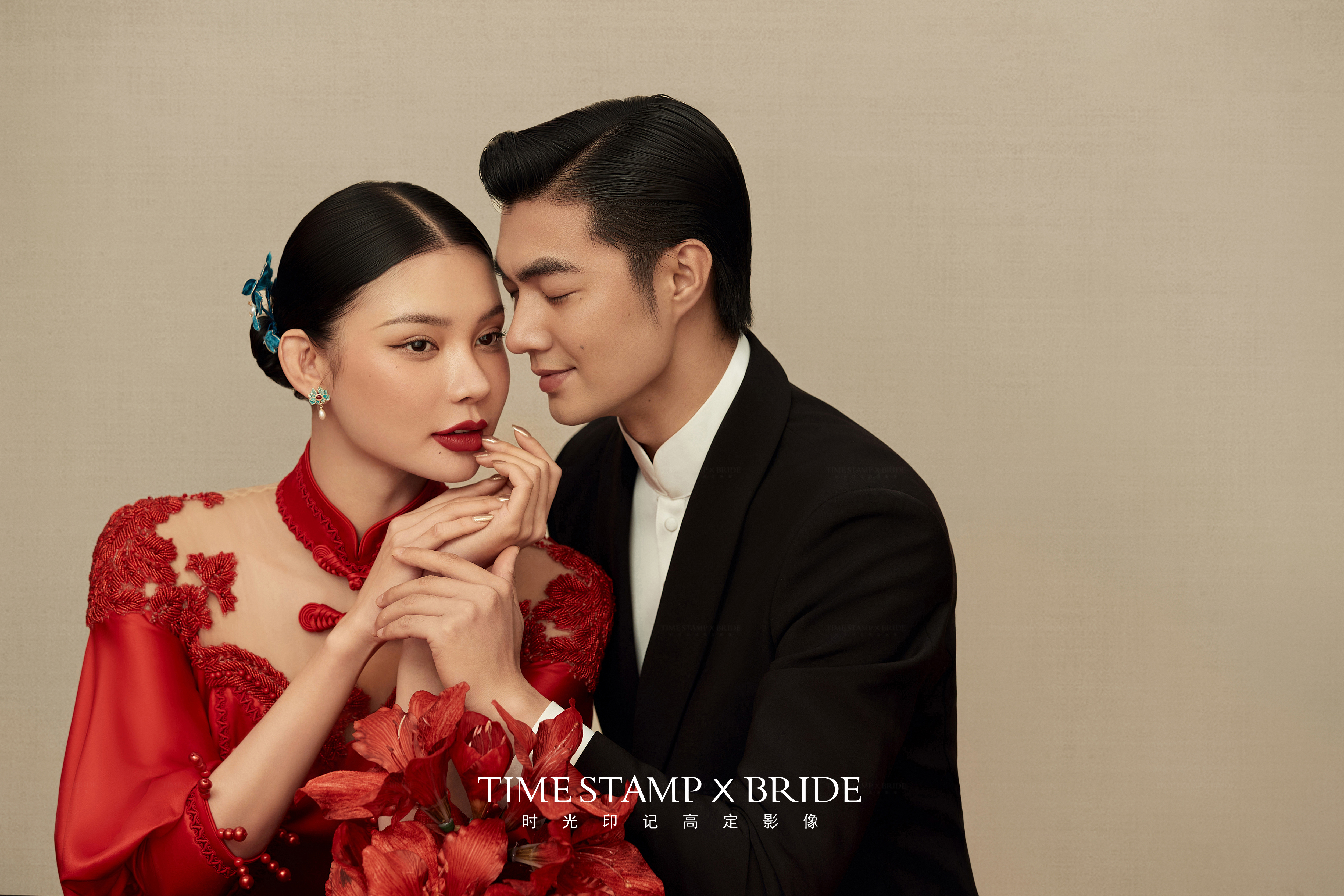 新中式喜嫁婚纱照红色旗袍 永不过时的主流！