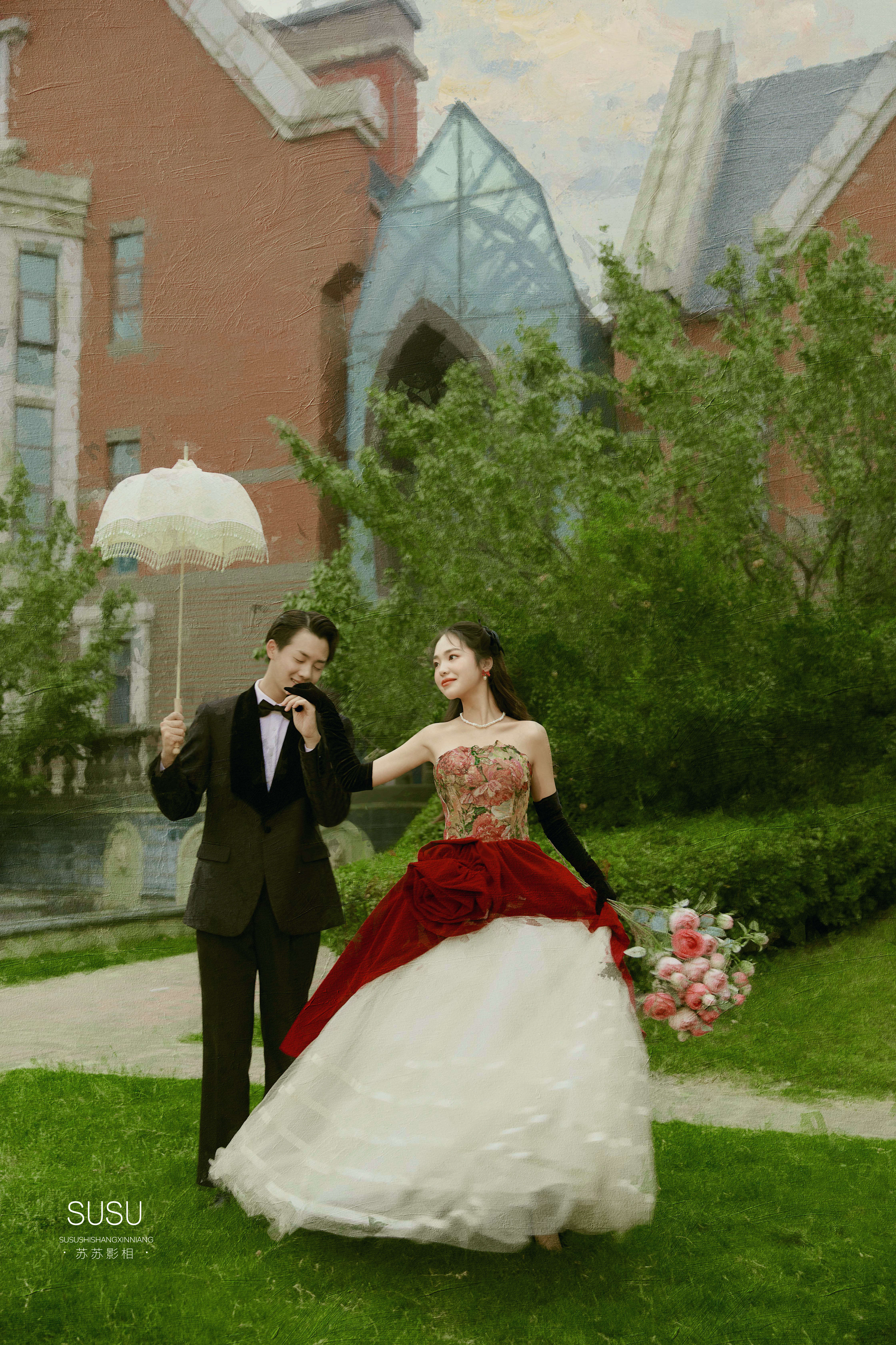 看一眼就喜欢的法式婚纱照