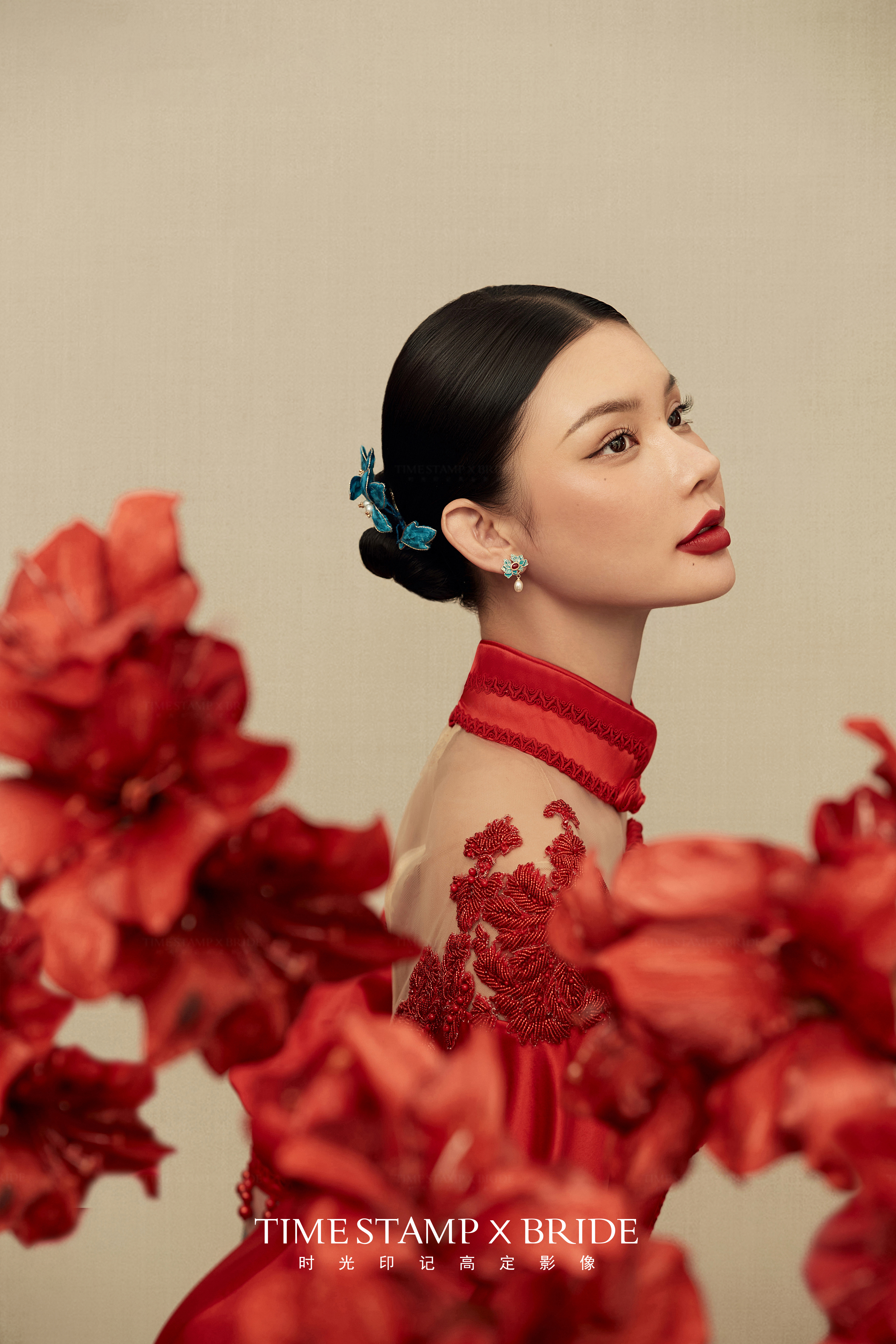 新中式喜嫁婚纱照红色旗袍 永不过时的主流！