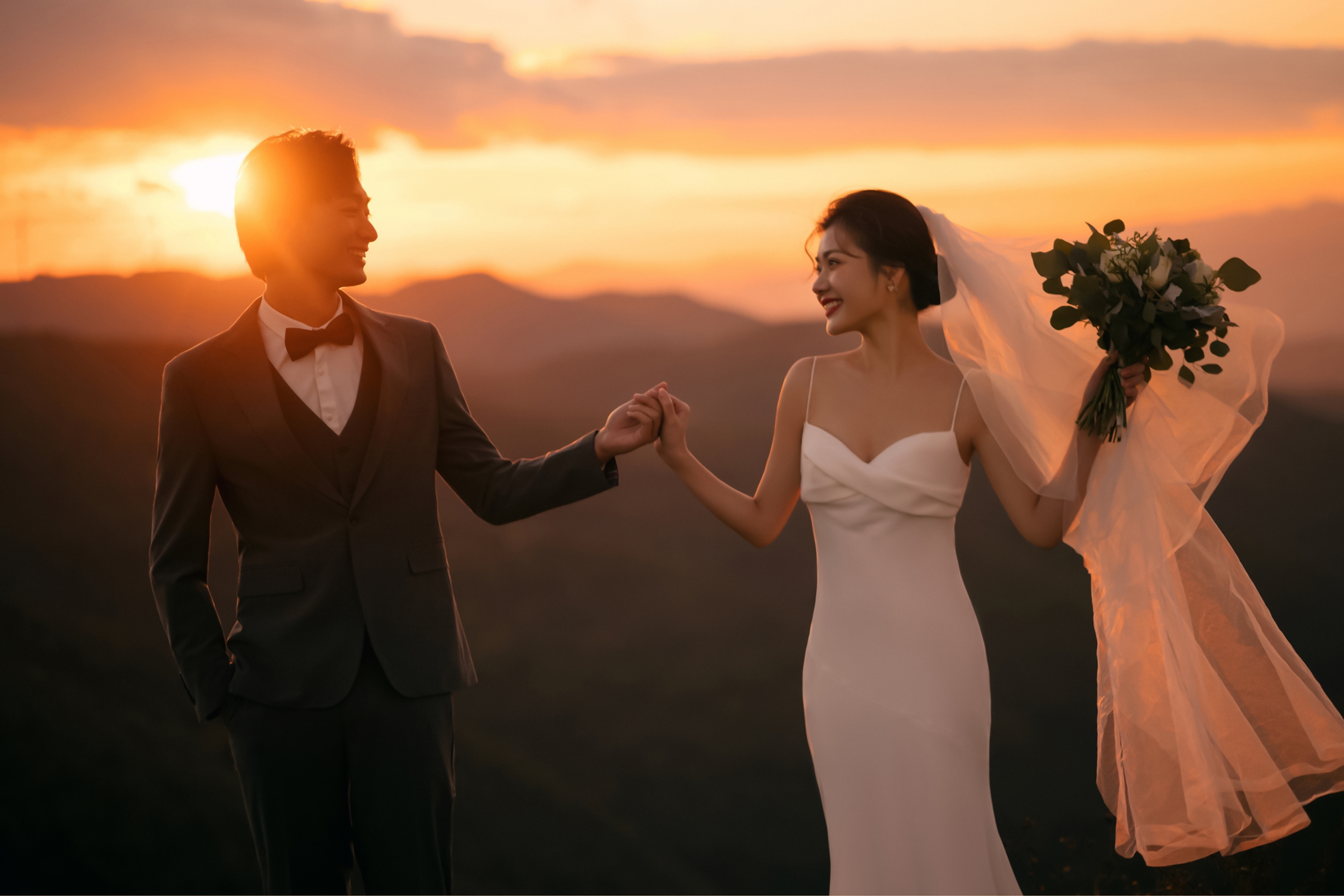 【爱情影像】这就是夕阳婚纱照的正确打开方式！