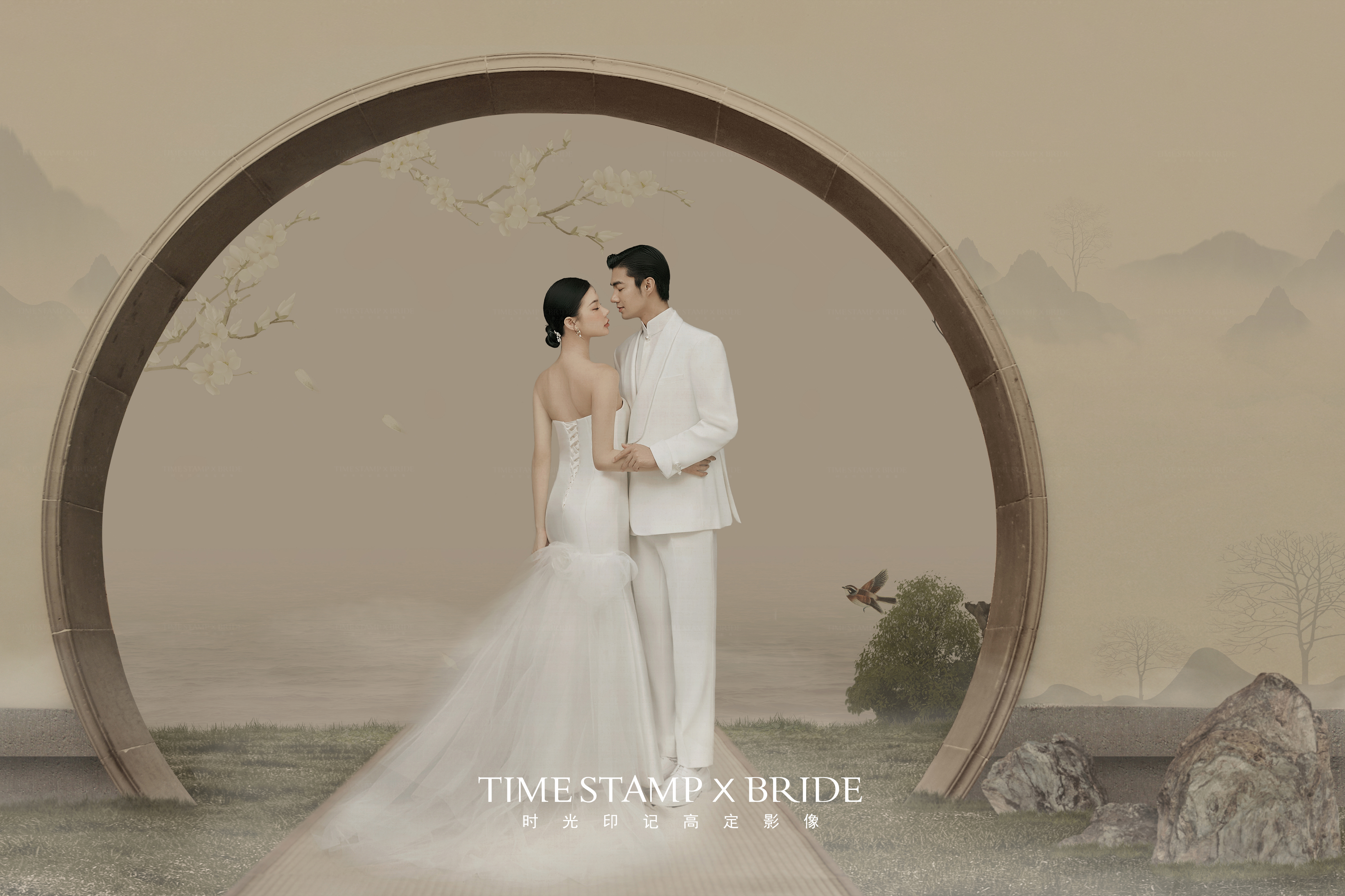 工笔画婚纱照,备婚一定要拍的风格!