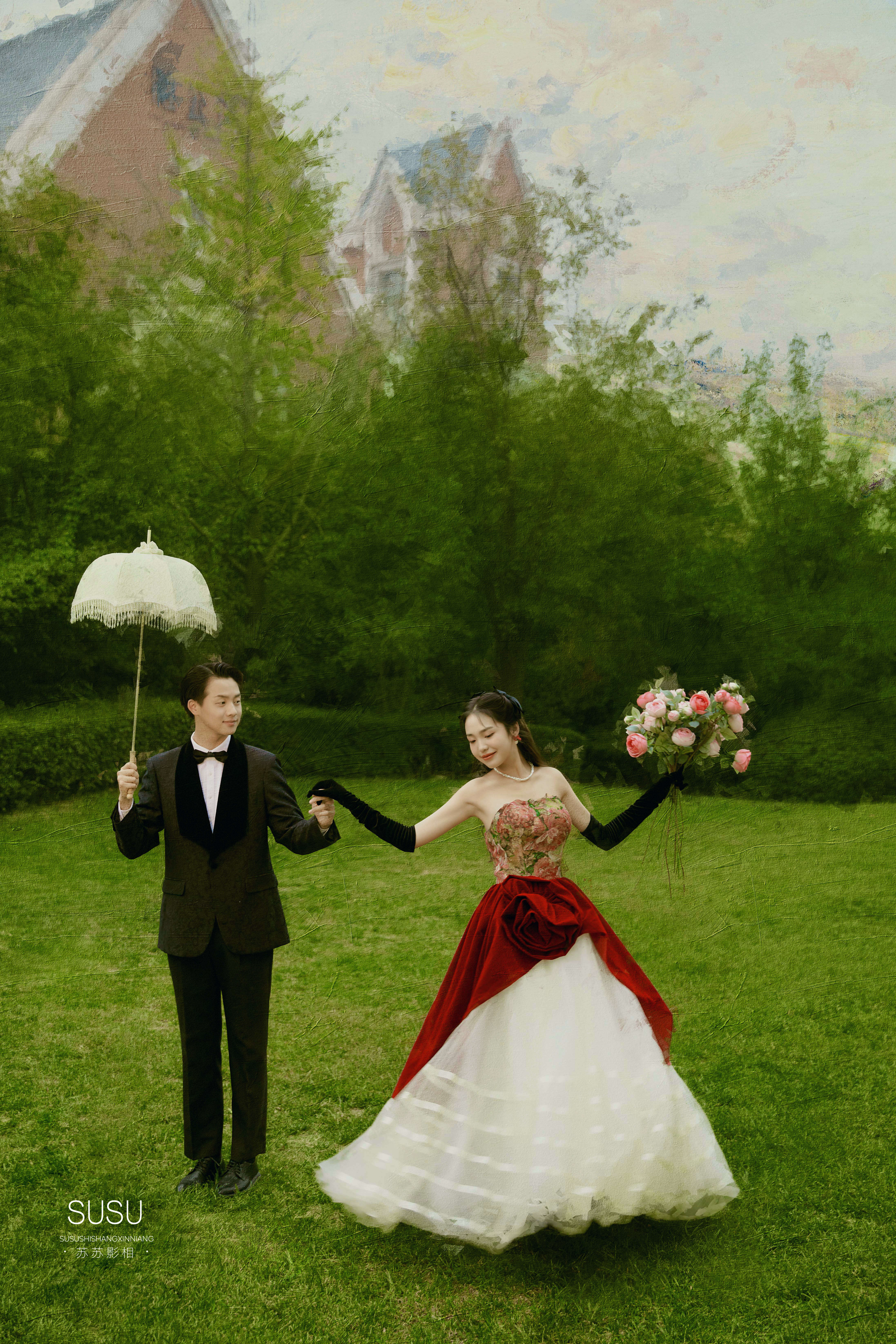 看一眼就喜欢的法式婚纱照