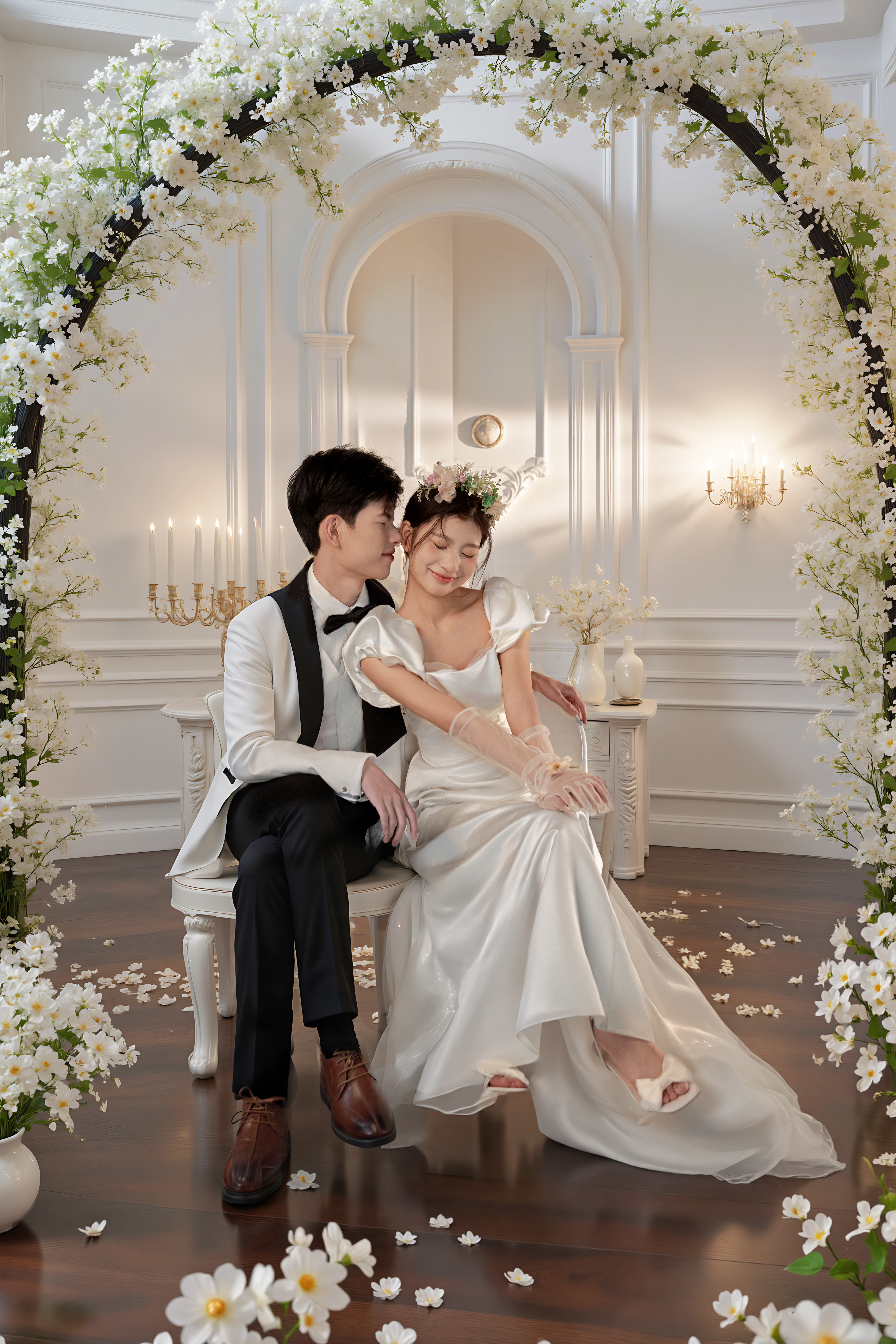 2套內(nèi)景+1套外景婚紗照+30張精修