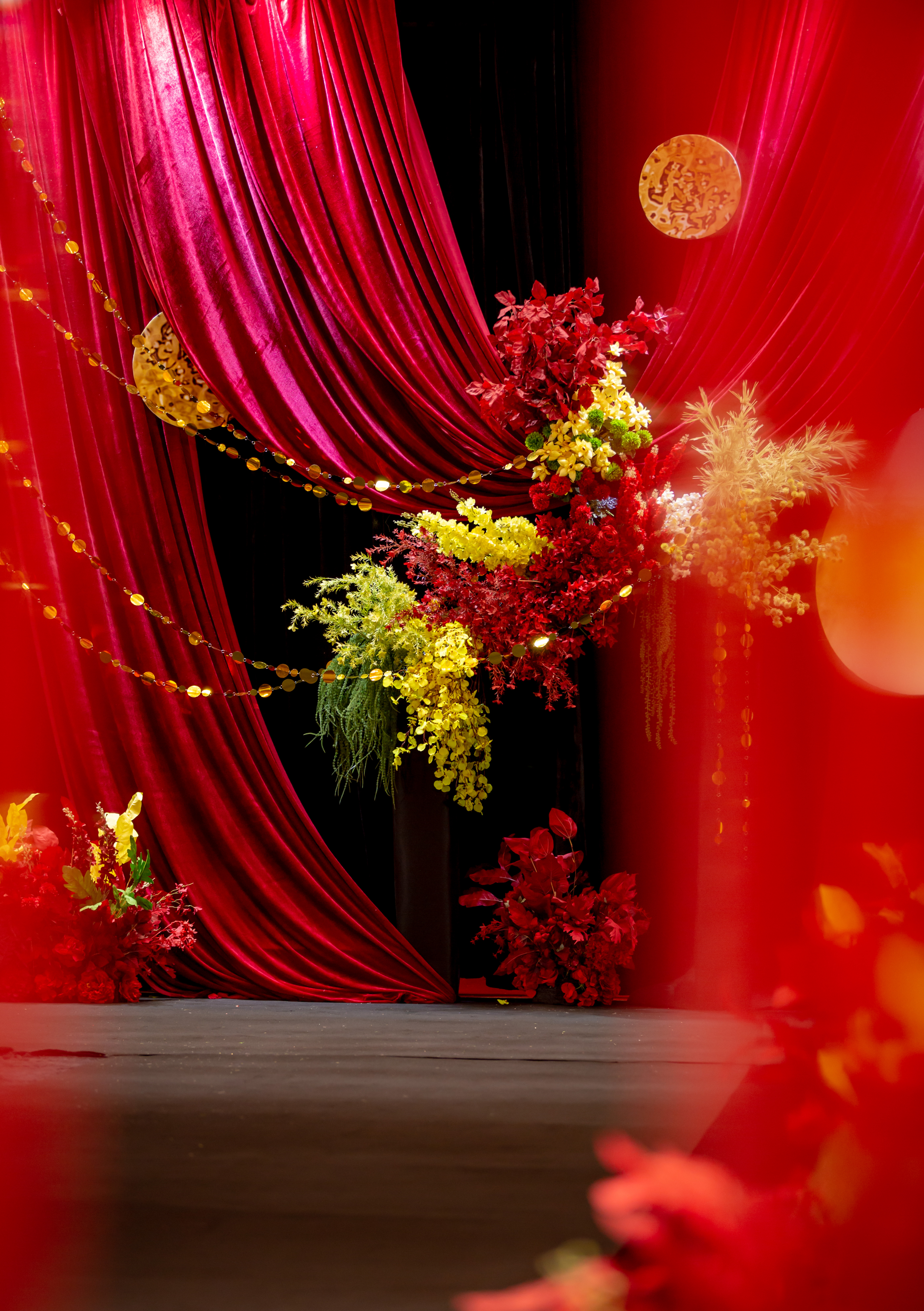 红丝绒复古红婚礼