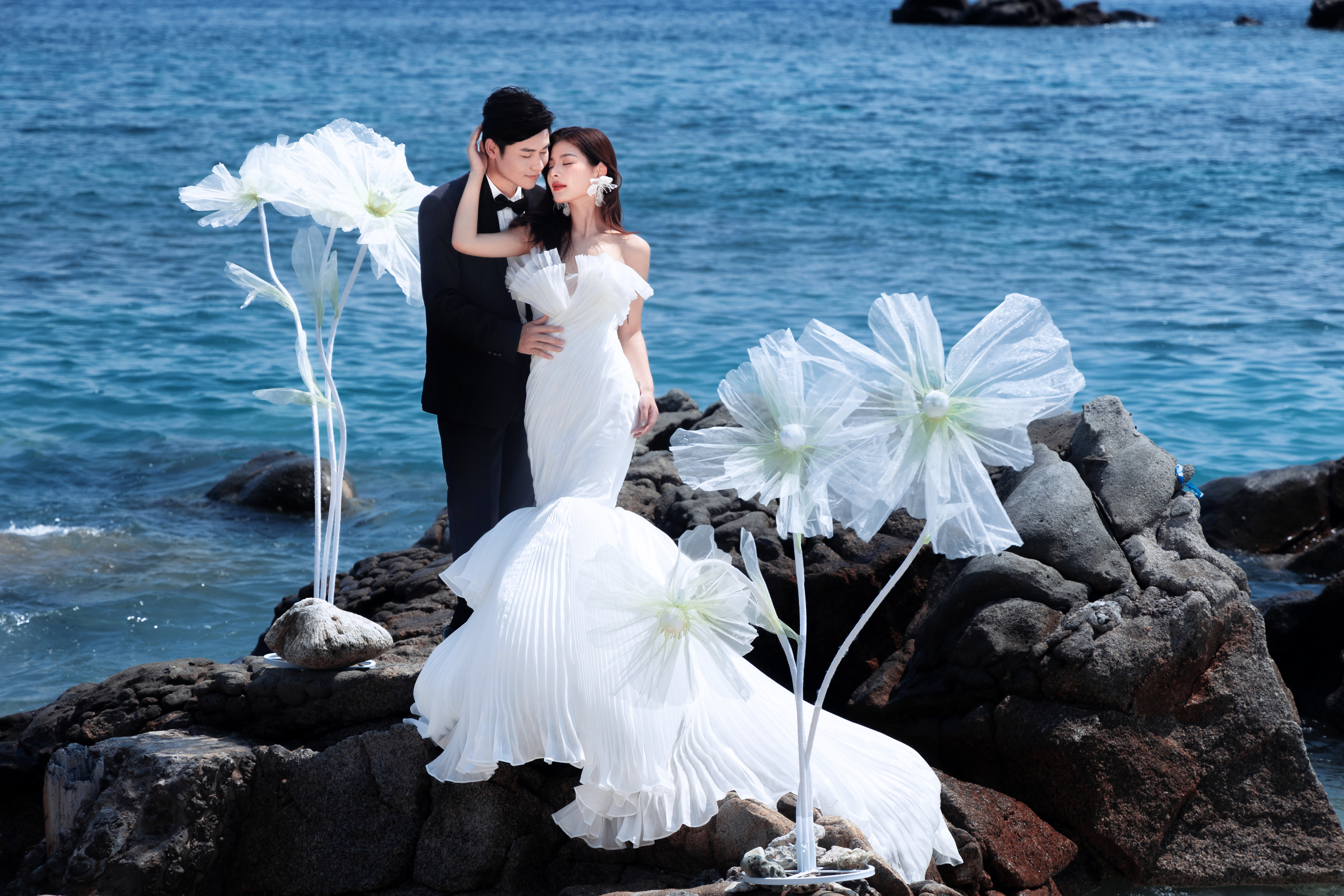 【法式印象】三亞礁石?? 浪漫婚照甜度超標(biāo)??