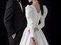 黑白高级配色丨极简韩式黑底婚纱照