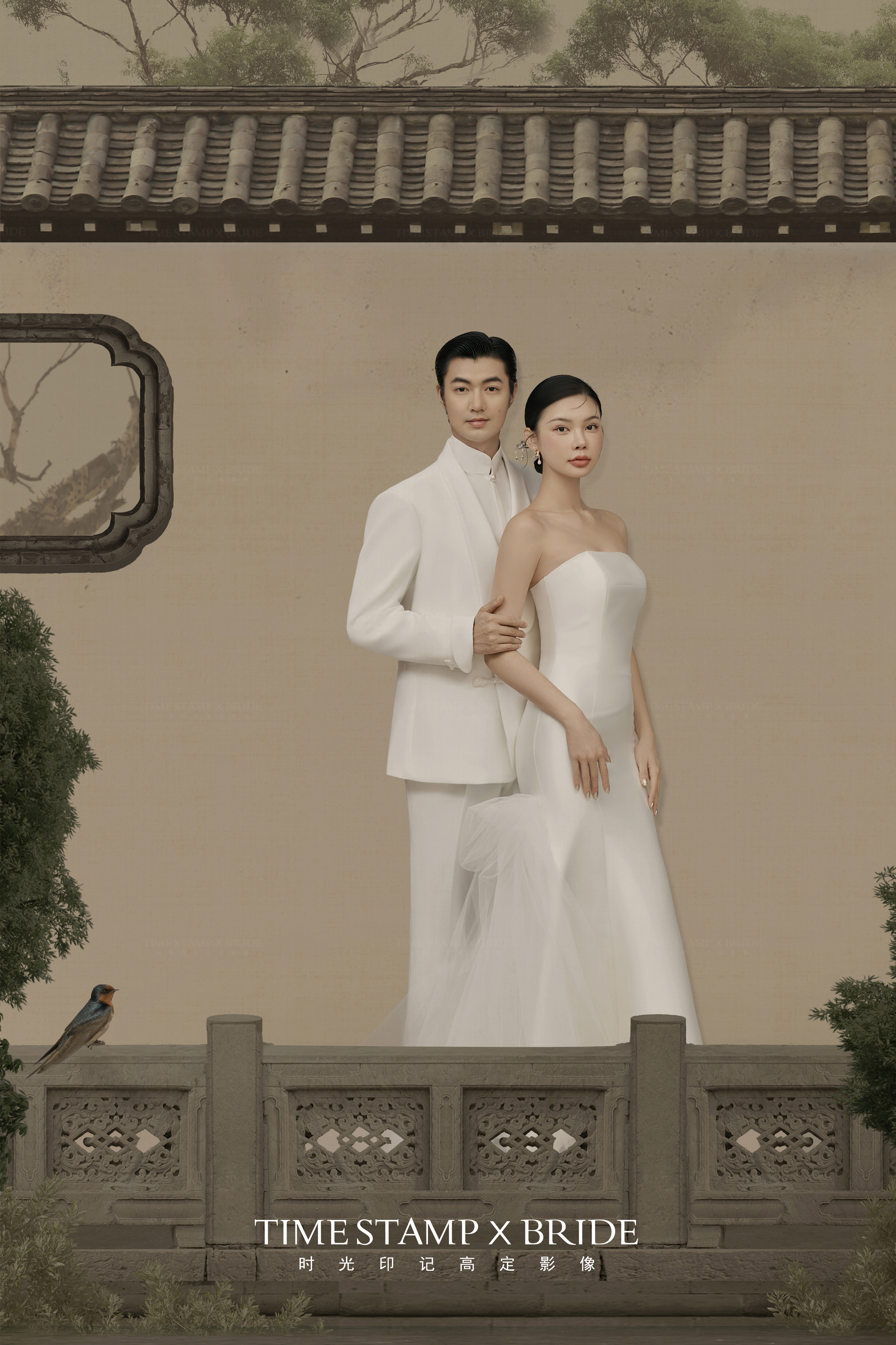 工笔画婚纱照,备婚一定要拍的风格!