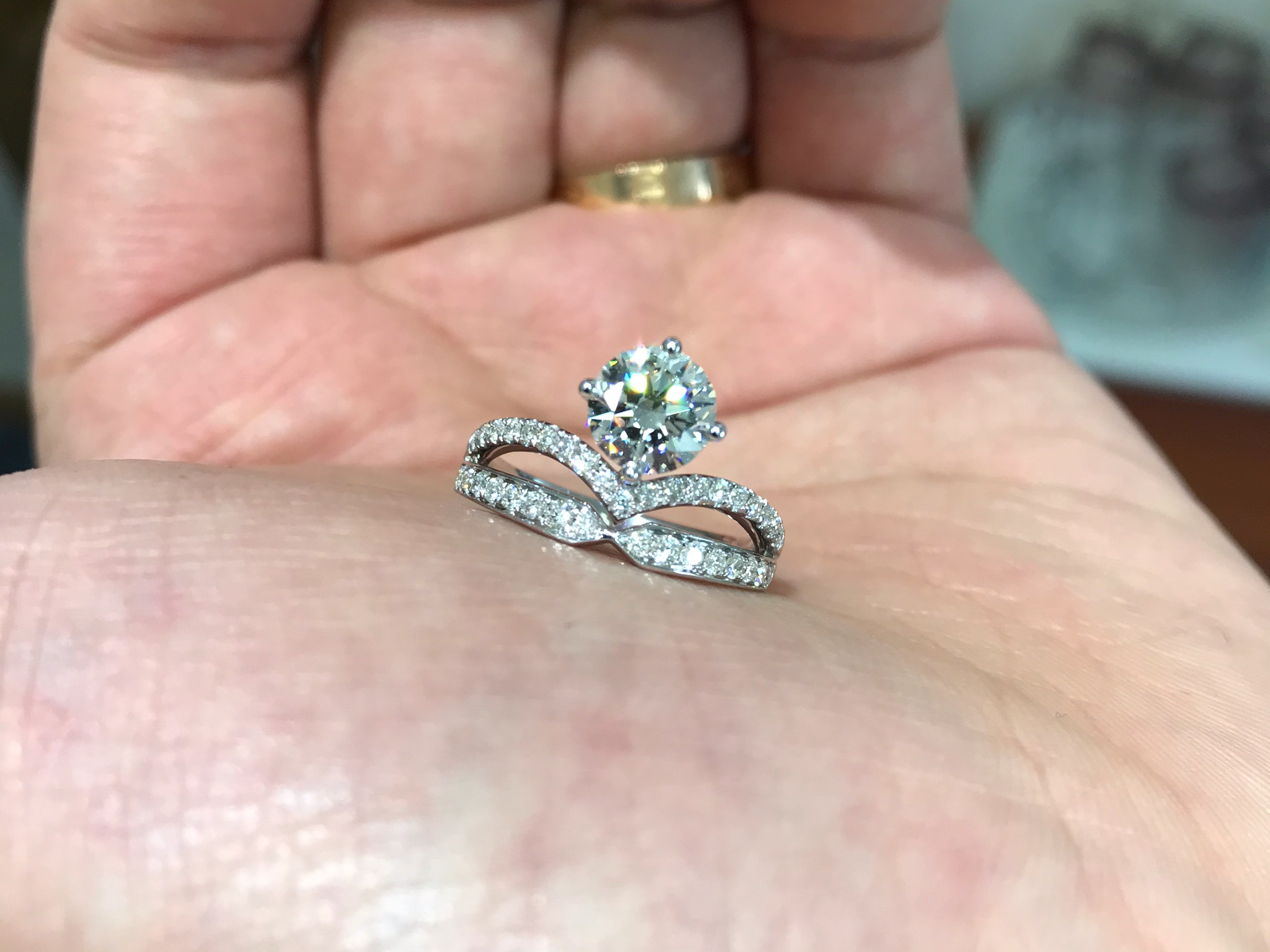 约瑟芬皇冠款钻戒求婚戒指1克拉GIA裸钻定制款