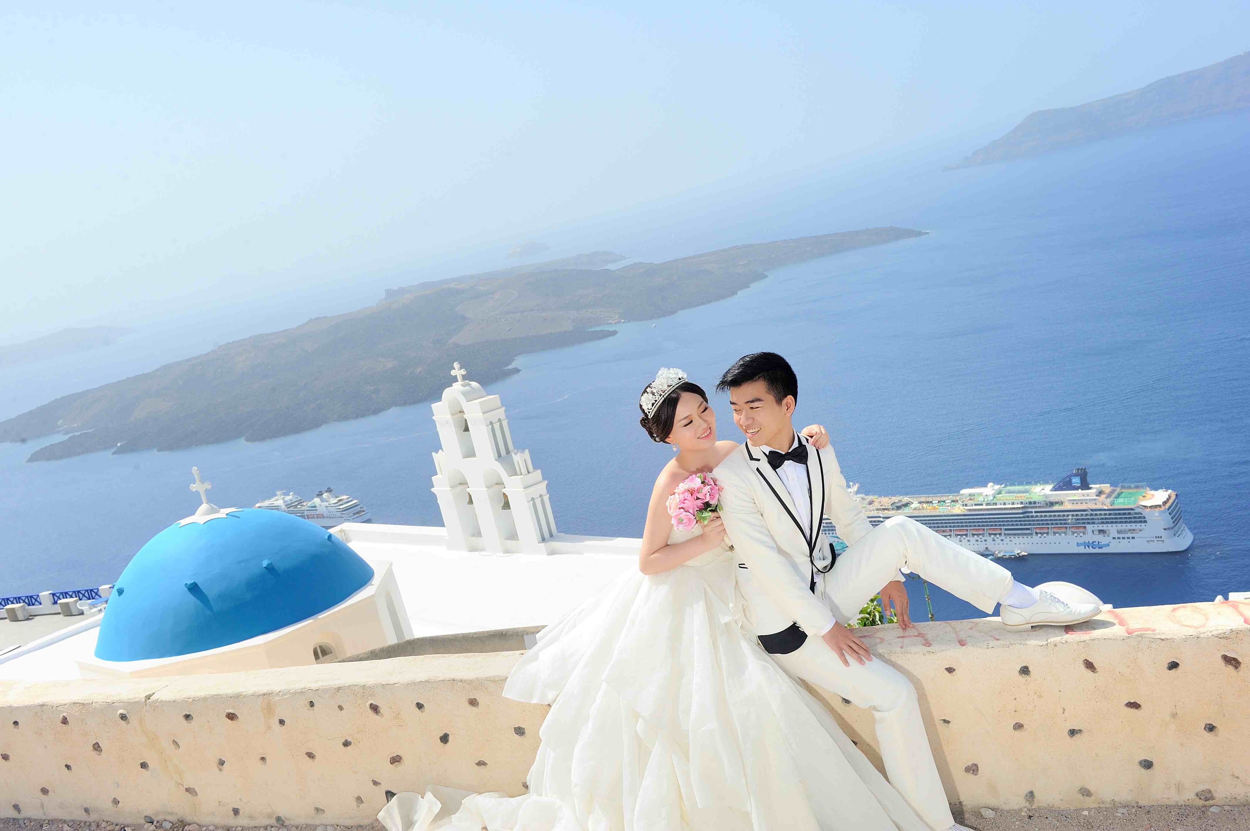 希腊拍婚纱_迪丽热巴希腊婚纱(2)