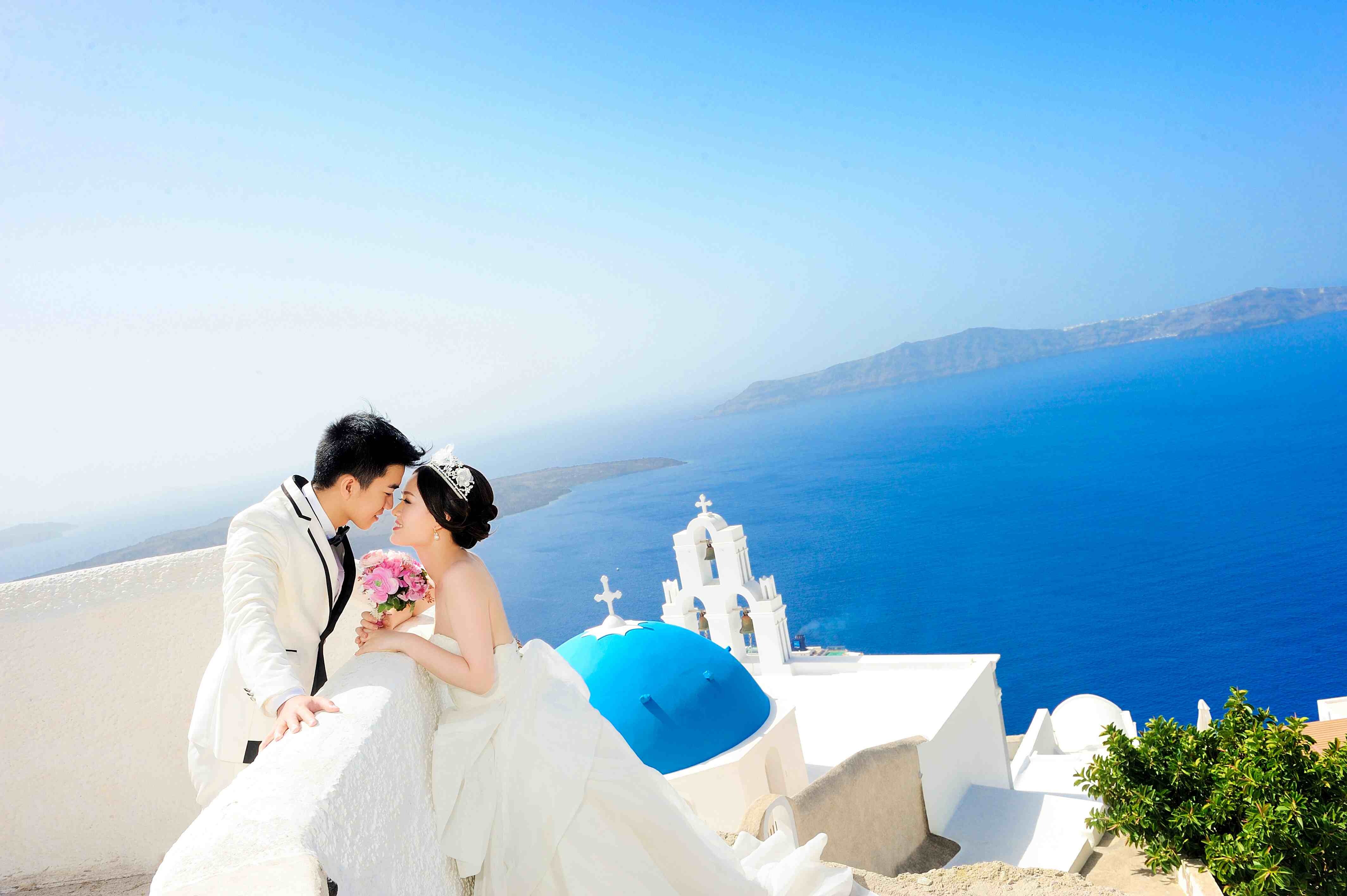 希腊旅拍婚纱_迪丽热巴希腊婚纱图片