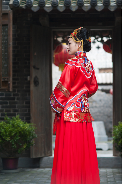 新款如意秀禾 修身秀禾 中式结婚礼服 出门服