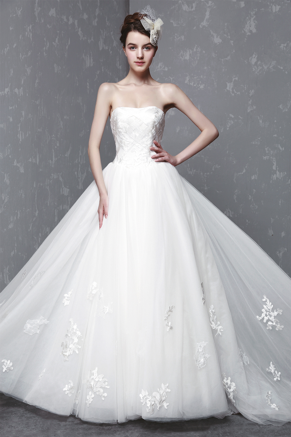 抹胸净纱蓬蓬婚纱 -婚纱礼服【婚礼纪】