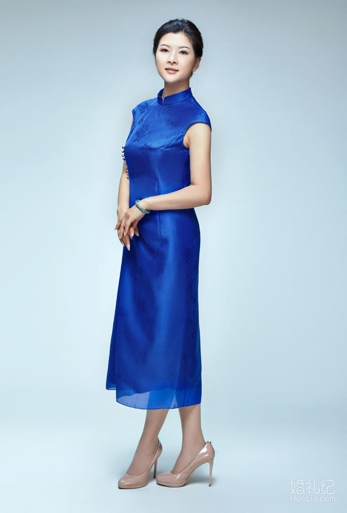 立领褶皱改良旗袍 -婚纱礼服【婚礼纪】