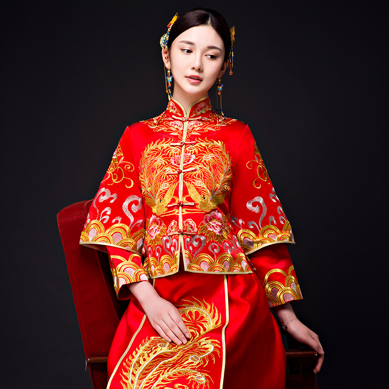 红色旗袍婚纱照_红色旗袍(3)