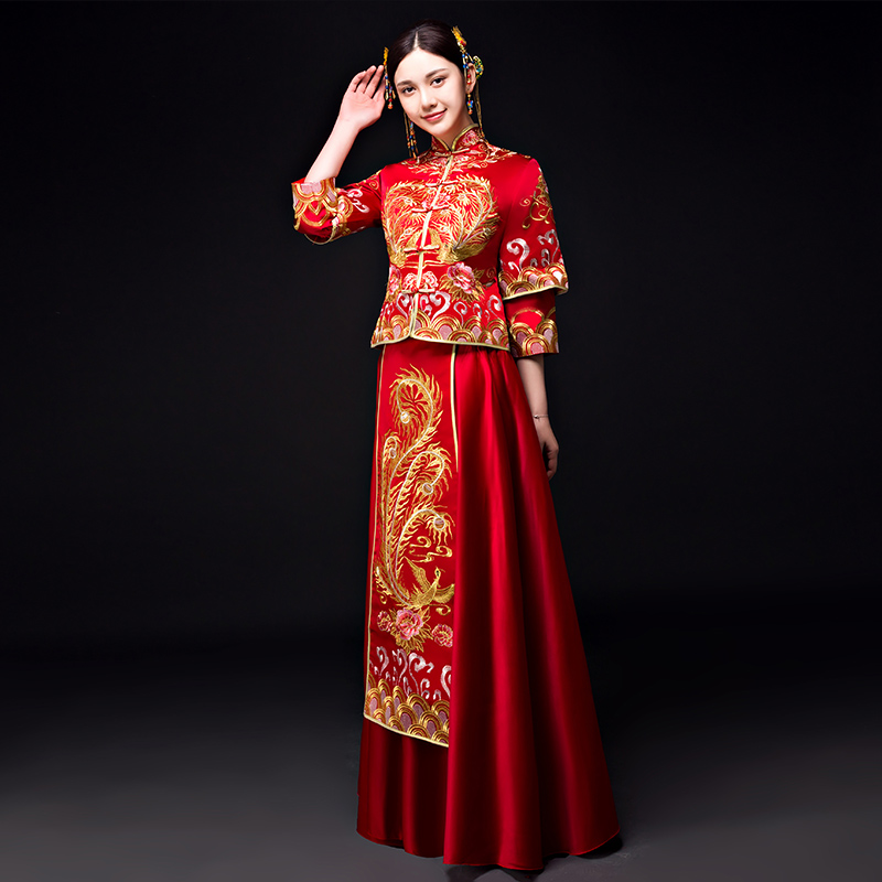 红色旗袍婚纱照_红色旗袍(3)
