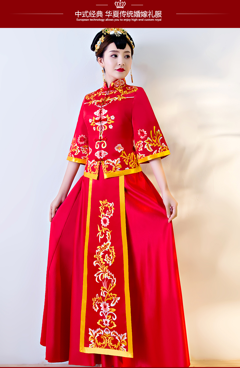 古装婚纱礼服_红色古装婚纱礼服图片(2)