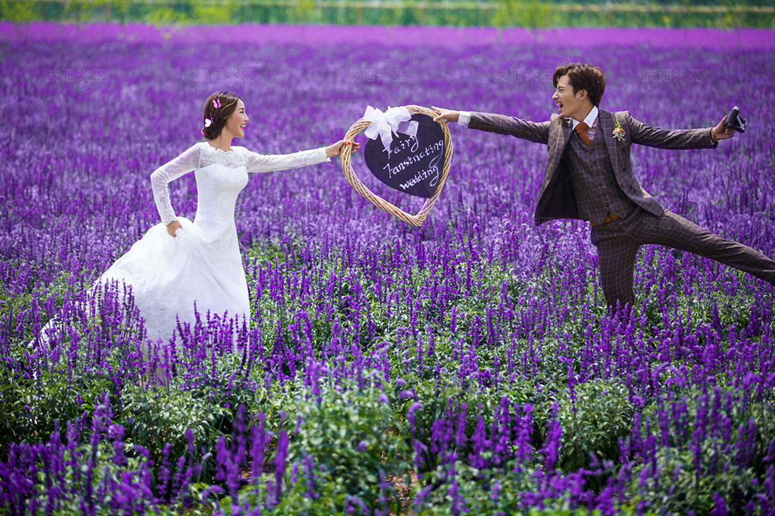 长沙波西米亚花海薰衣草作品鉴赏|唯美时尚 -婚纱摄影案例【婚礼纪】