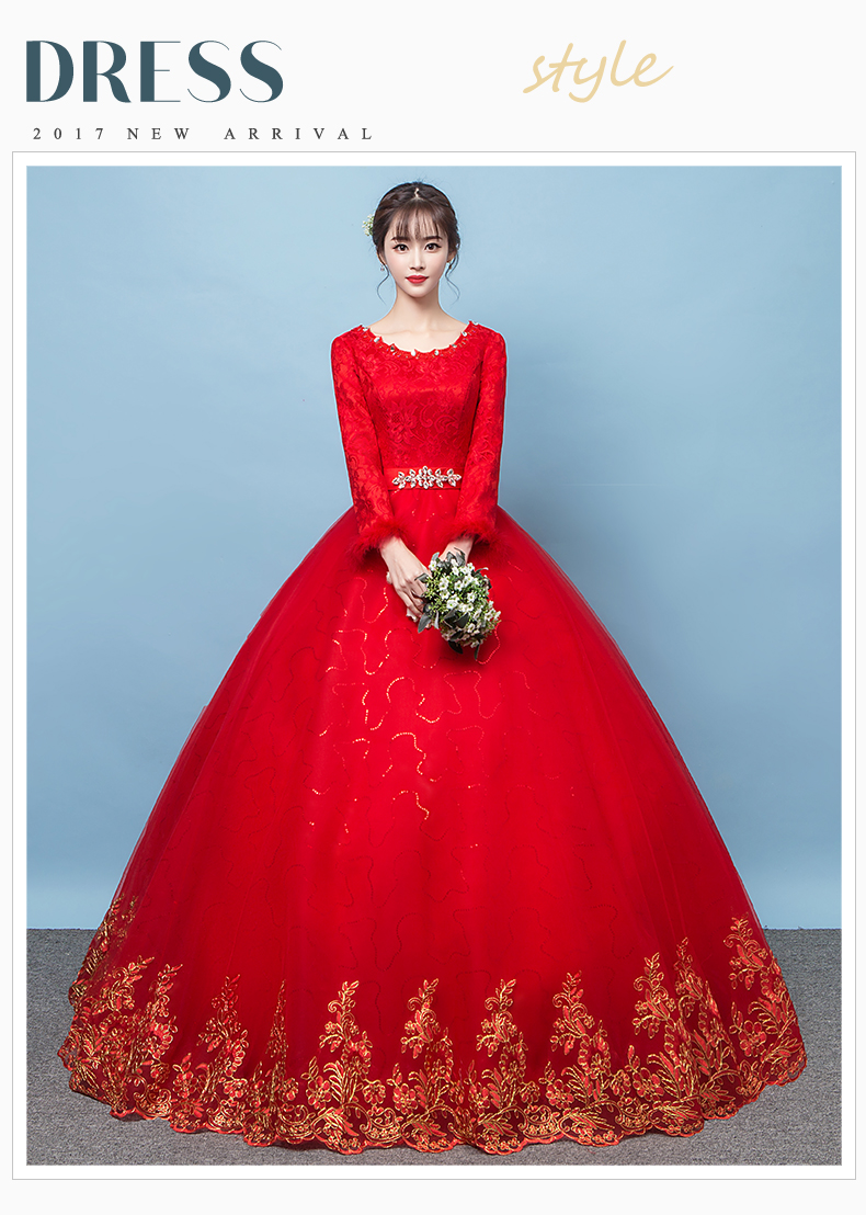冬季婚纱红色_红色婚纱图片