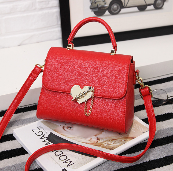 心形包韩版女包红色包包婚包手提单肩斜挎包新娘包包结婚包伴娘包