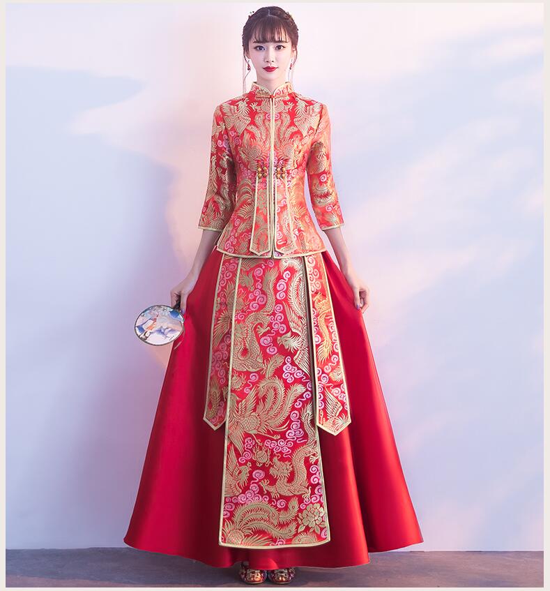 古装婚纱礼服_红色古装婚纱礼服图片(3)