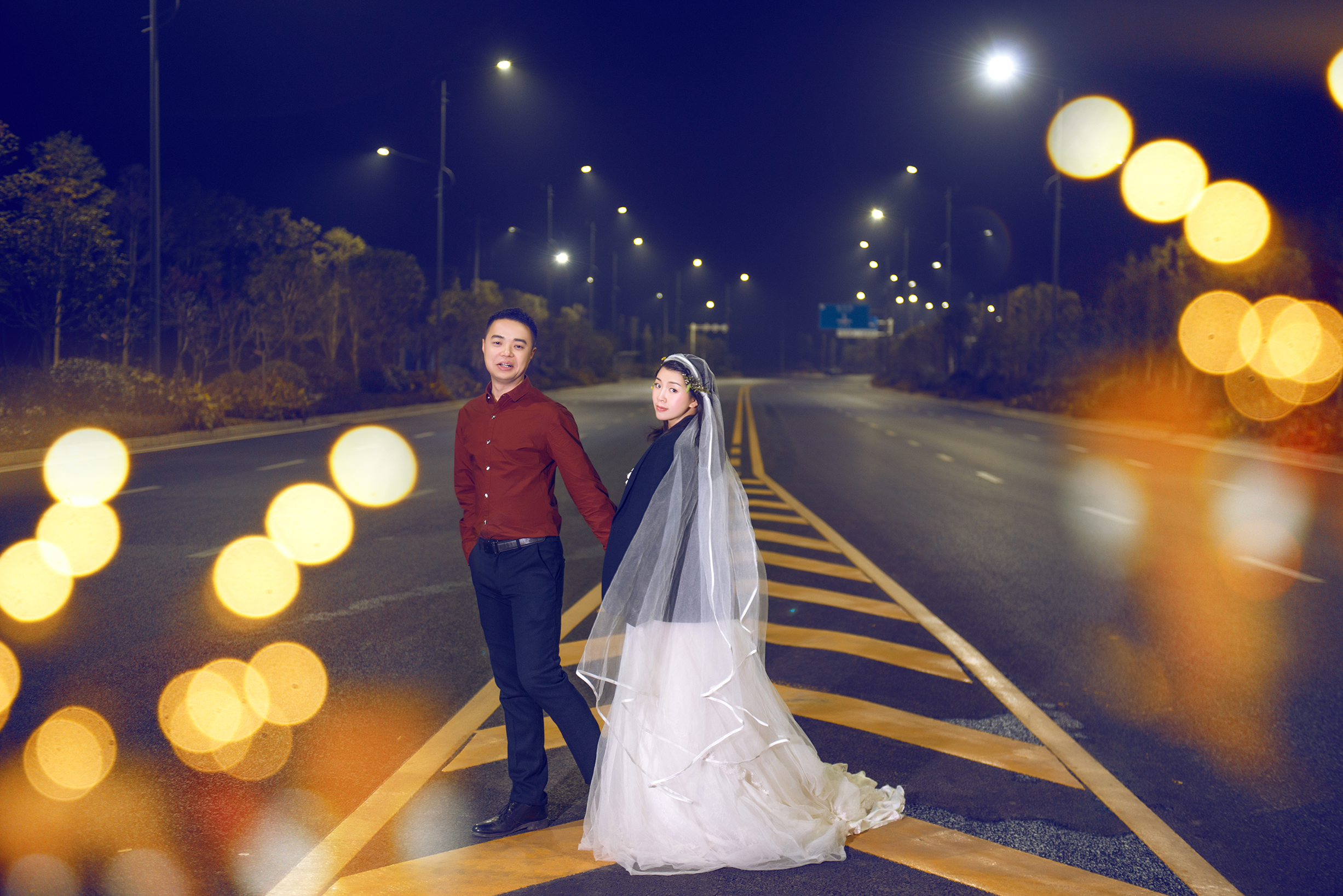 【成都诺汐视觉】城市公路夜景唯美婚纱照